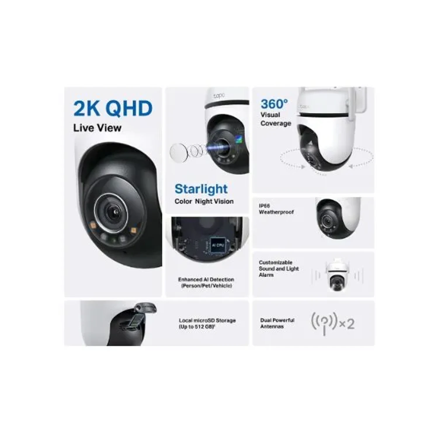 Camara WIFI Outdoor Tapo C520ws MP Audi — foto 3