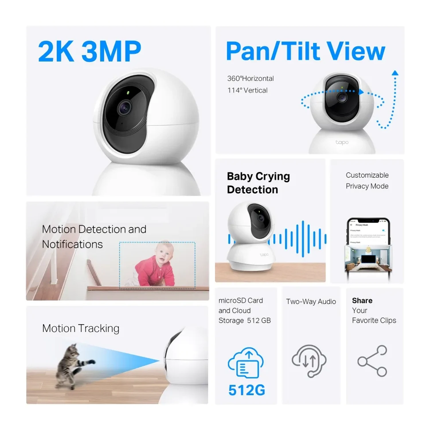 Camara WIFI Tapo C210 Rotacion 360° 2K — foto 2