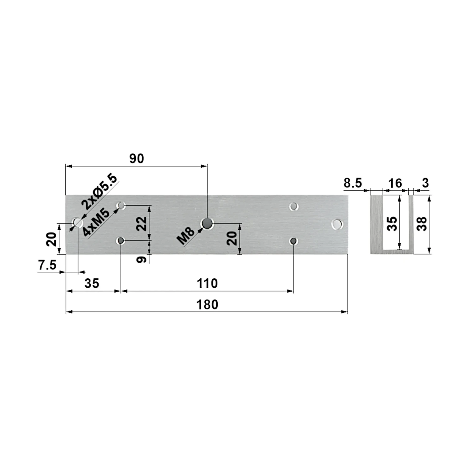Bracket U P/cerradura Dhi-asf280u-v1 — foto 2