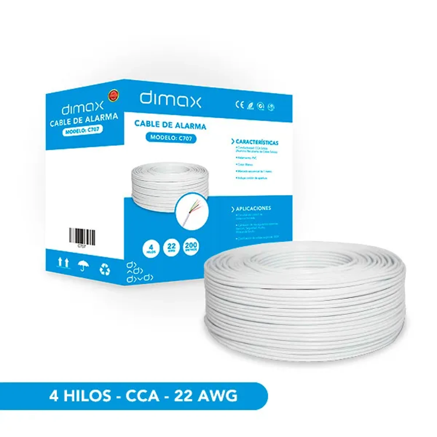 Cable para Alarmas 4hilos Unifilar 22awg — foto 1