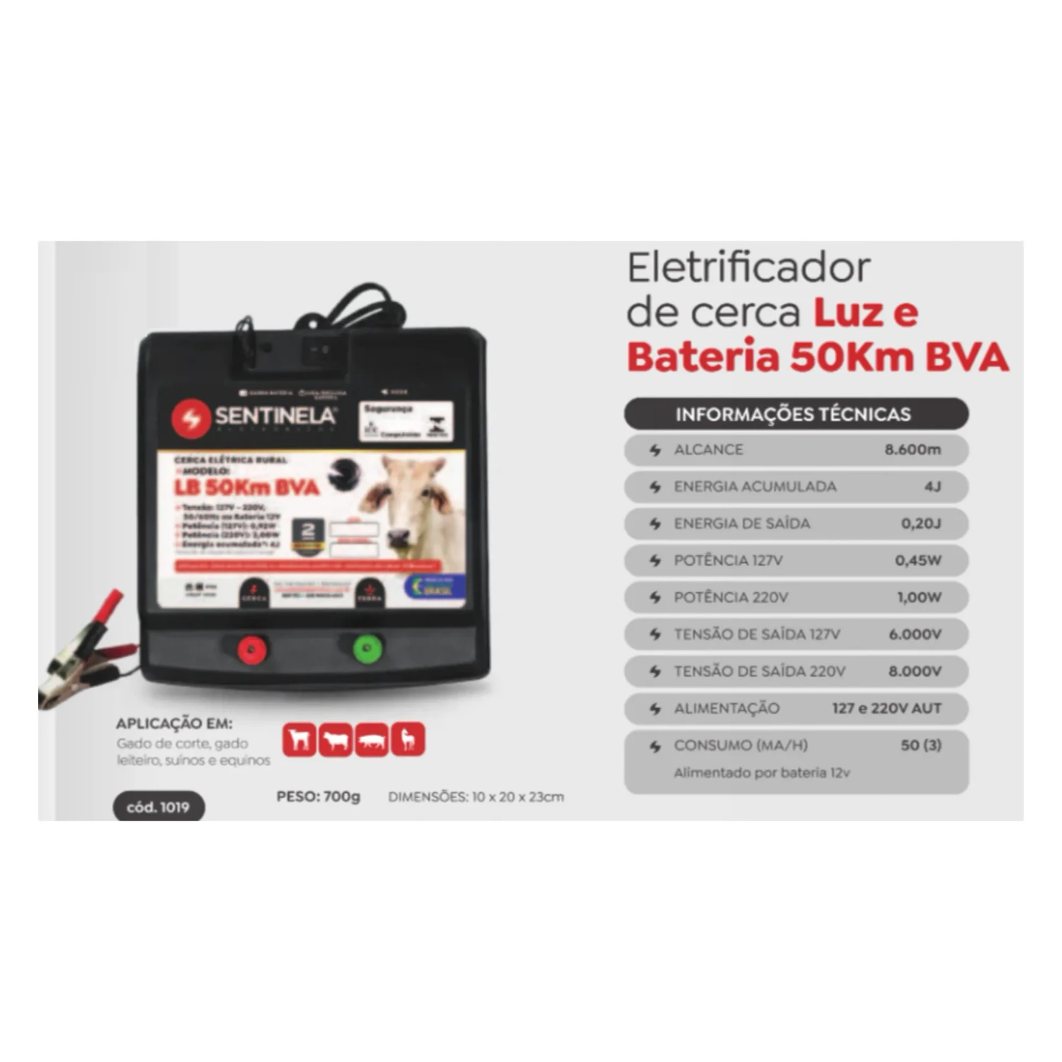 Cerca para Ganado, 50km, Bateria y 220v — foto 3