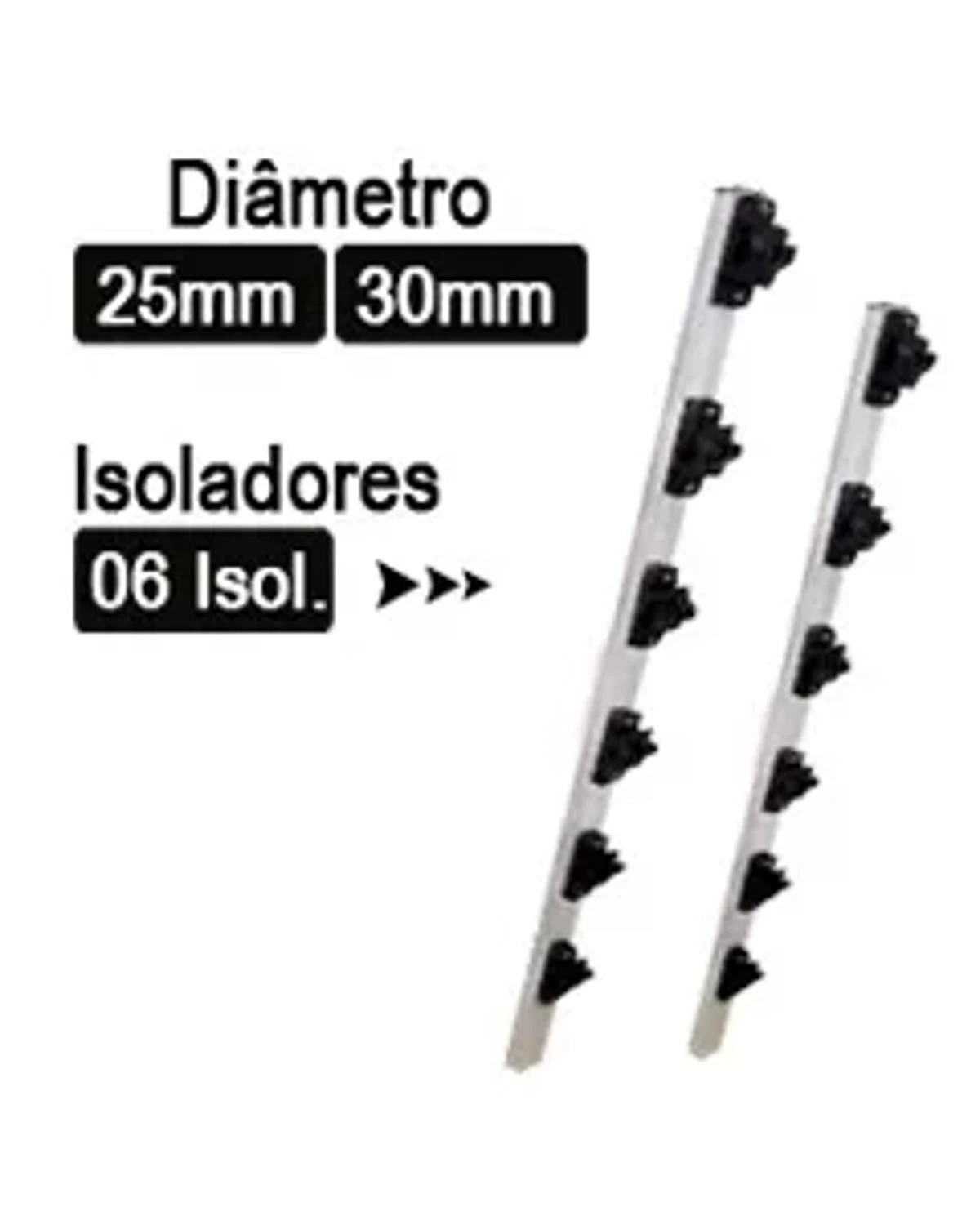 Parante de Aluminio Tubular con 6 Aislad — foto 1