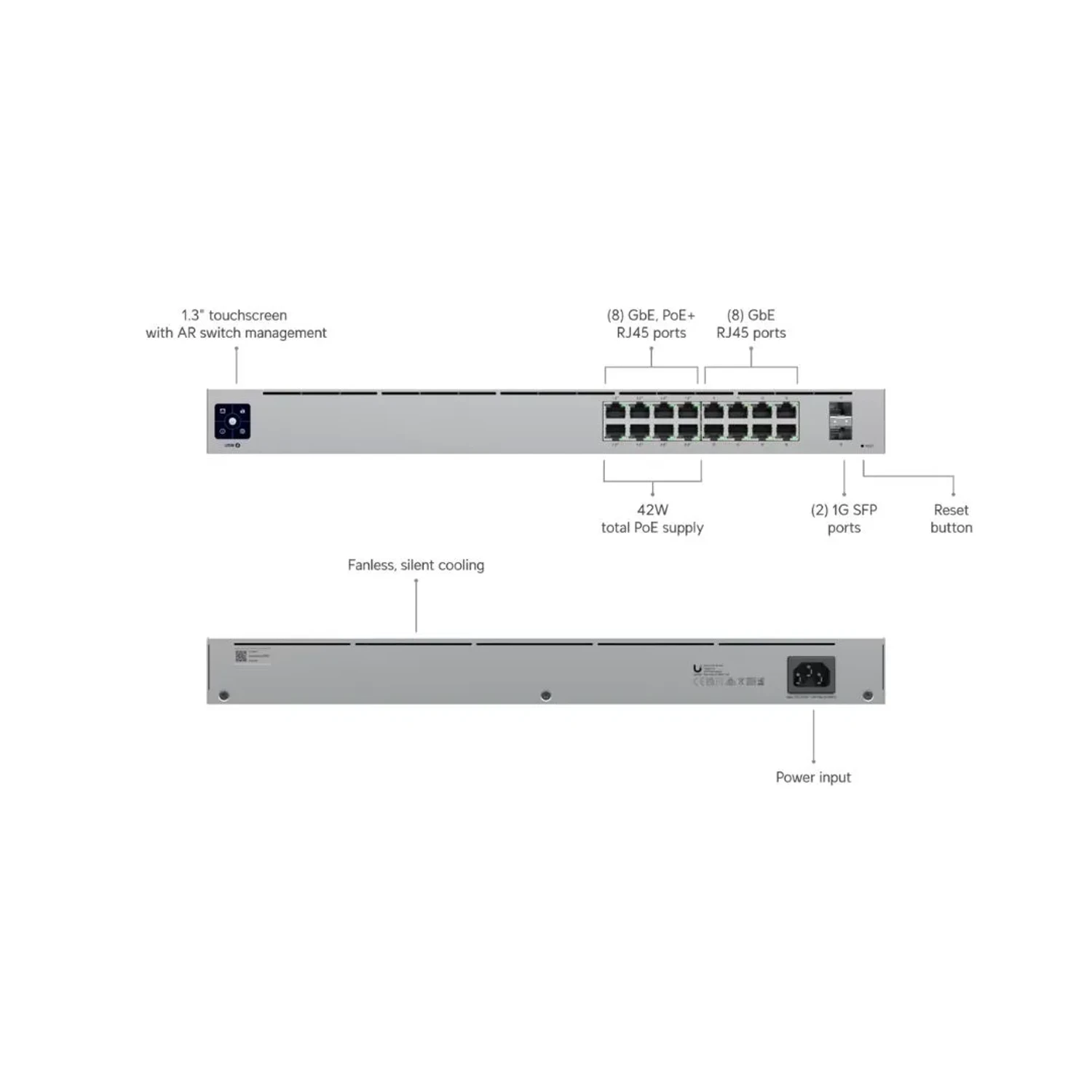 Switch Unifi Standar 16 POE 8 Puertos — foto 5