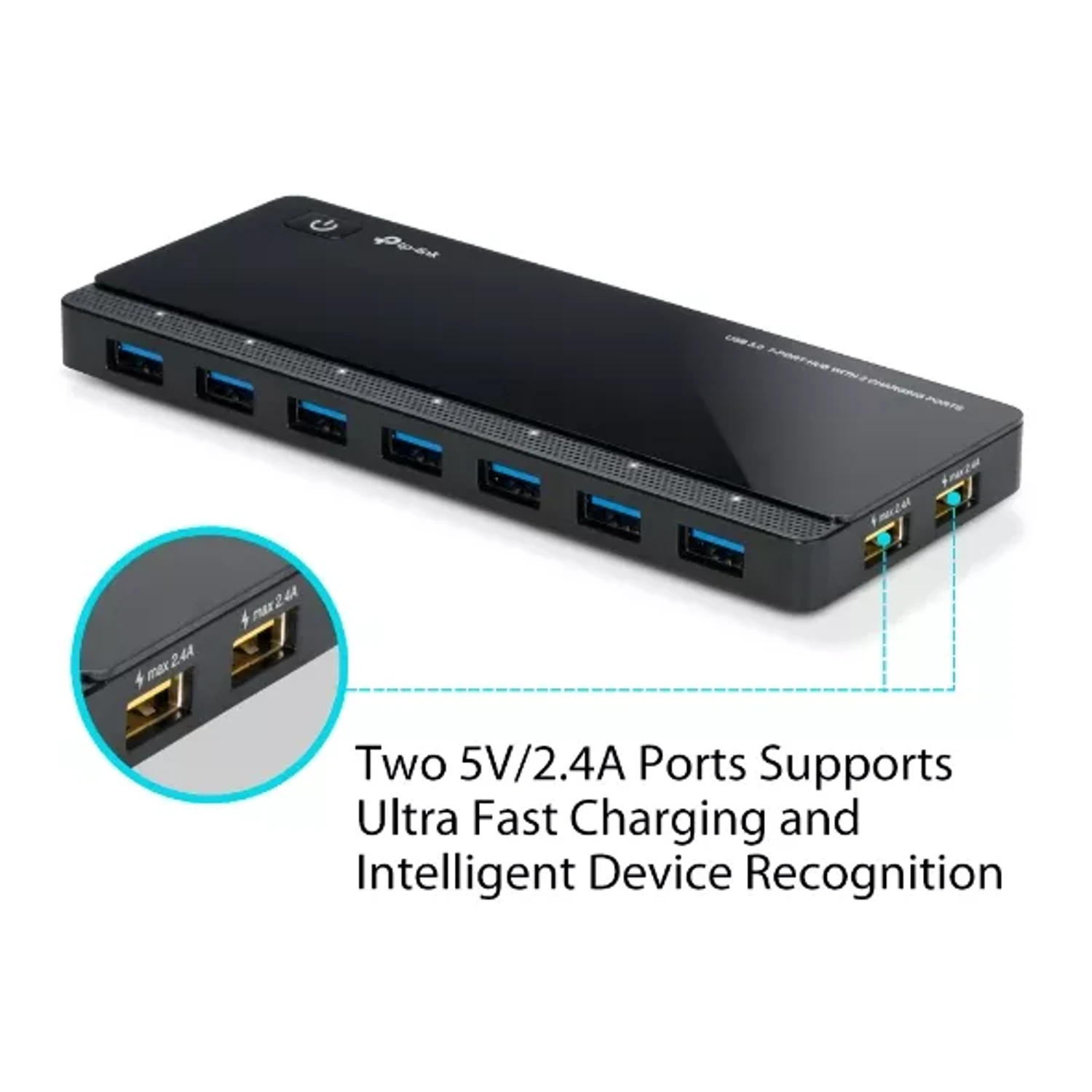 Hub de 7 Puertos Uh720 USB 3.0 con 2 — foto 2