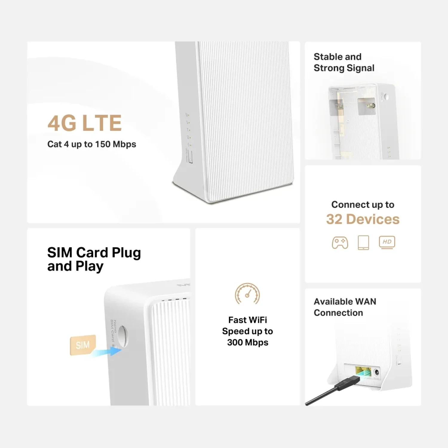 Router 4G LTE Inalambrico N300 — foto 3