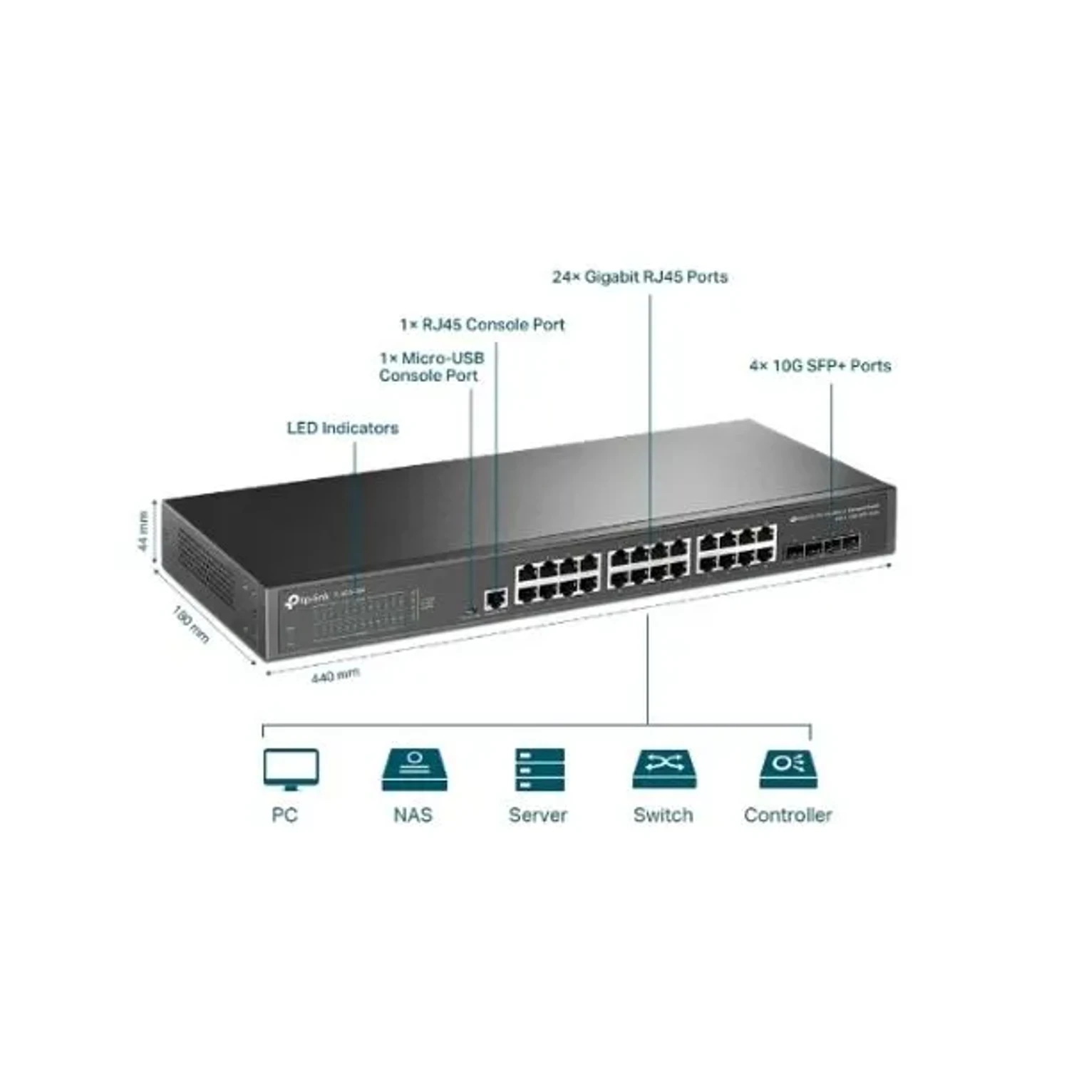 Switch Jetstream 24 Puertos Gigas 4 SFP — foto 4