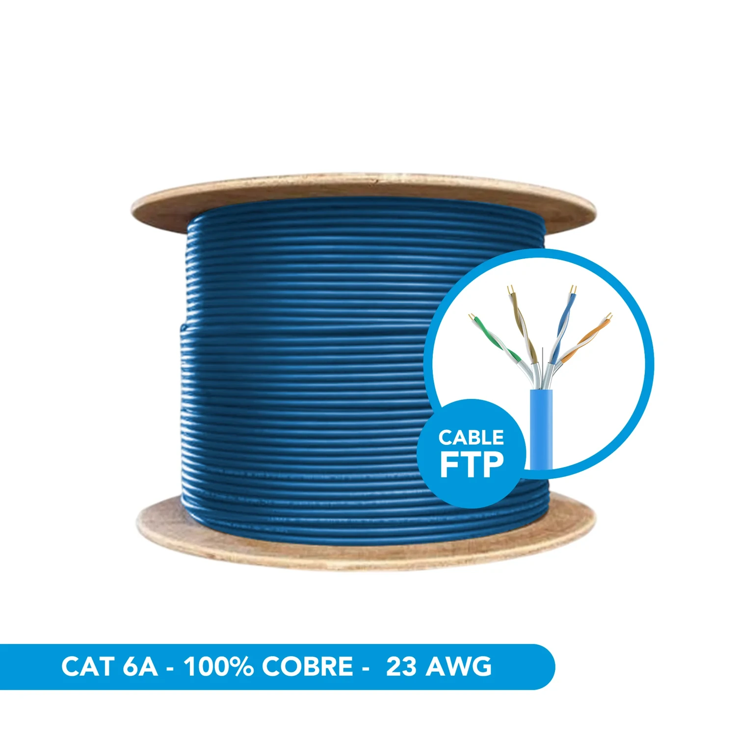 Cable FTP CAT6A 100% Cobre Cert UL 305m — foto 1