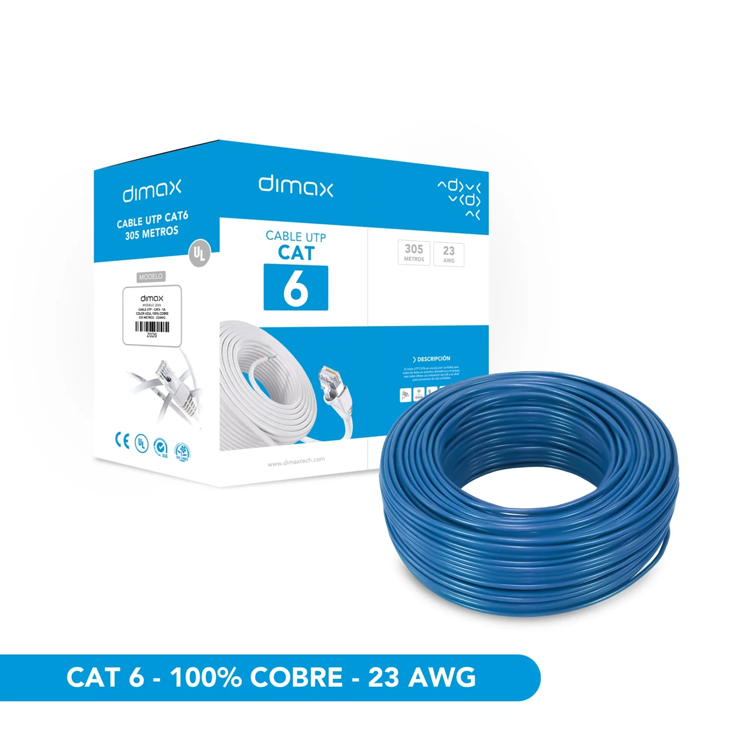 Cable UTP CAT6 BC Int 305m Metros UL — foto 1