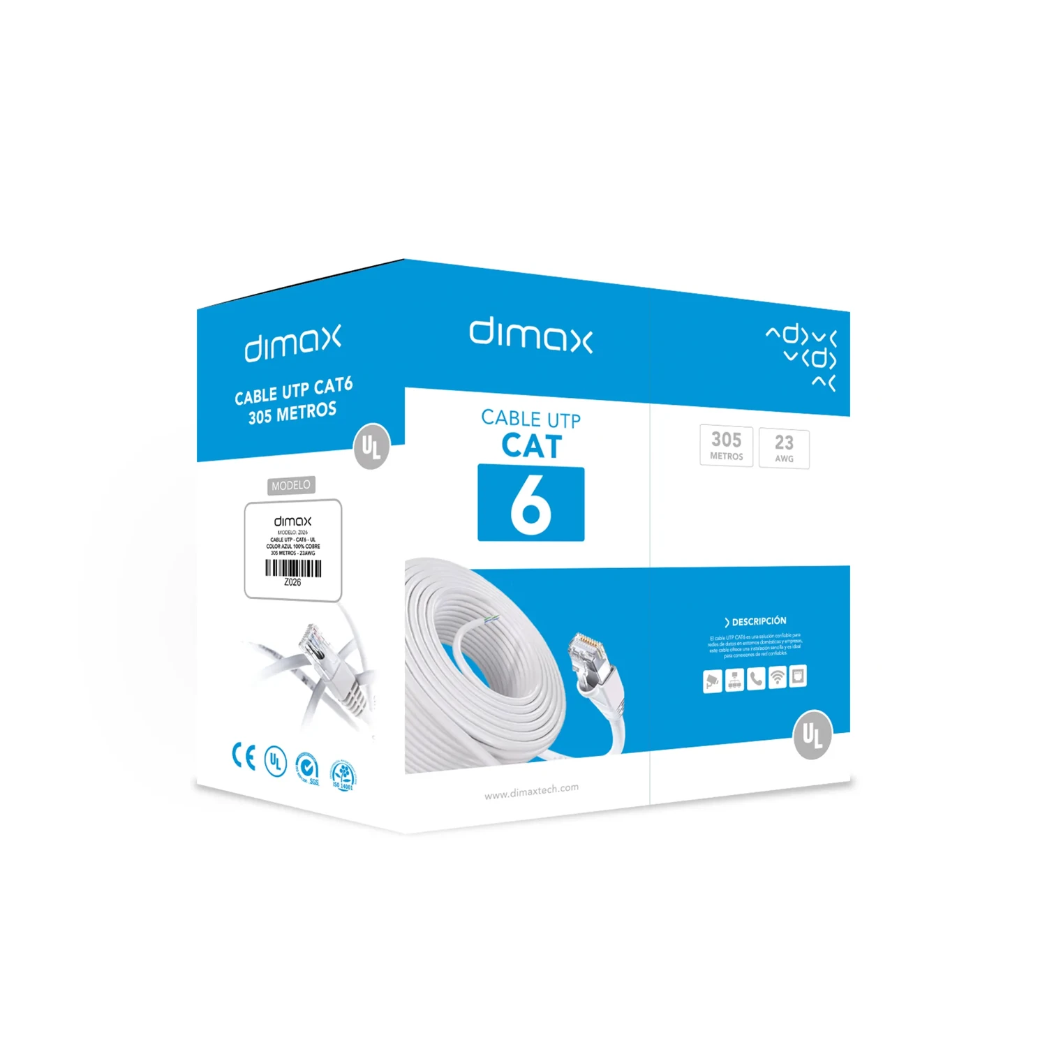 Cable UTP CAT6 BC Int 305m Metros UL — foto 3