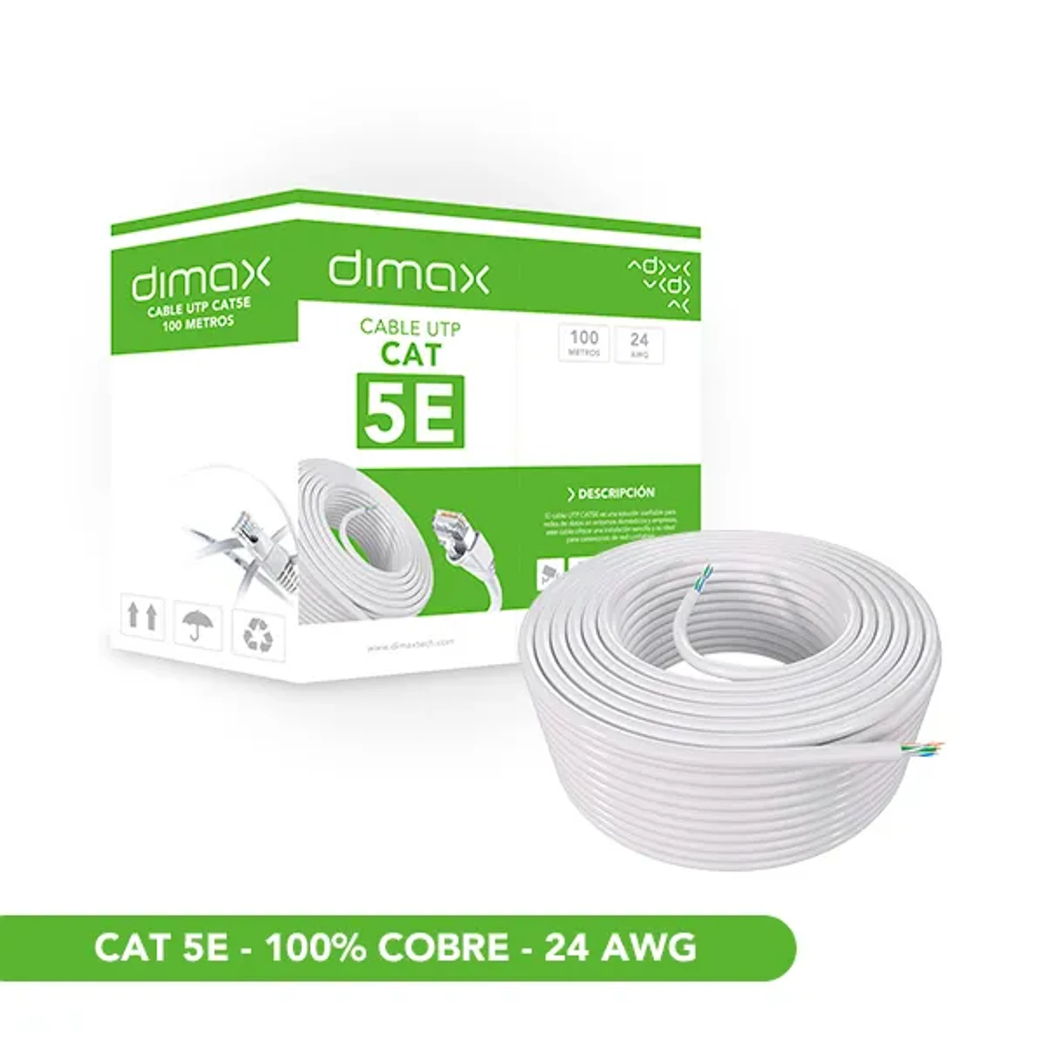 Cable UTP CAT5E BC Int 100 Metros — foto 1