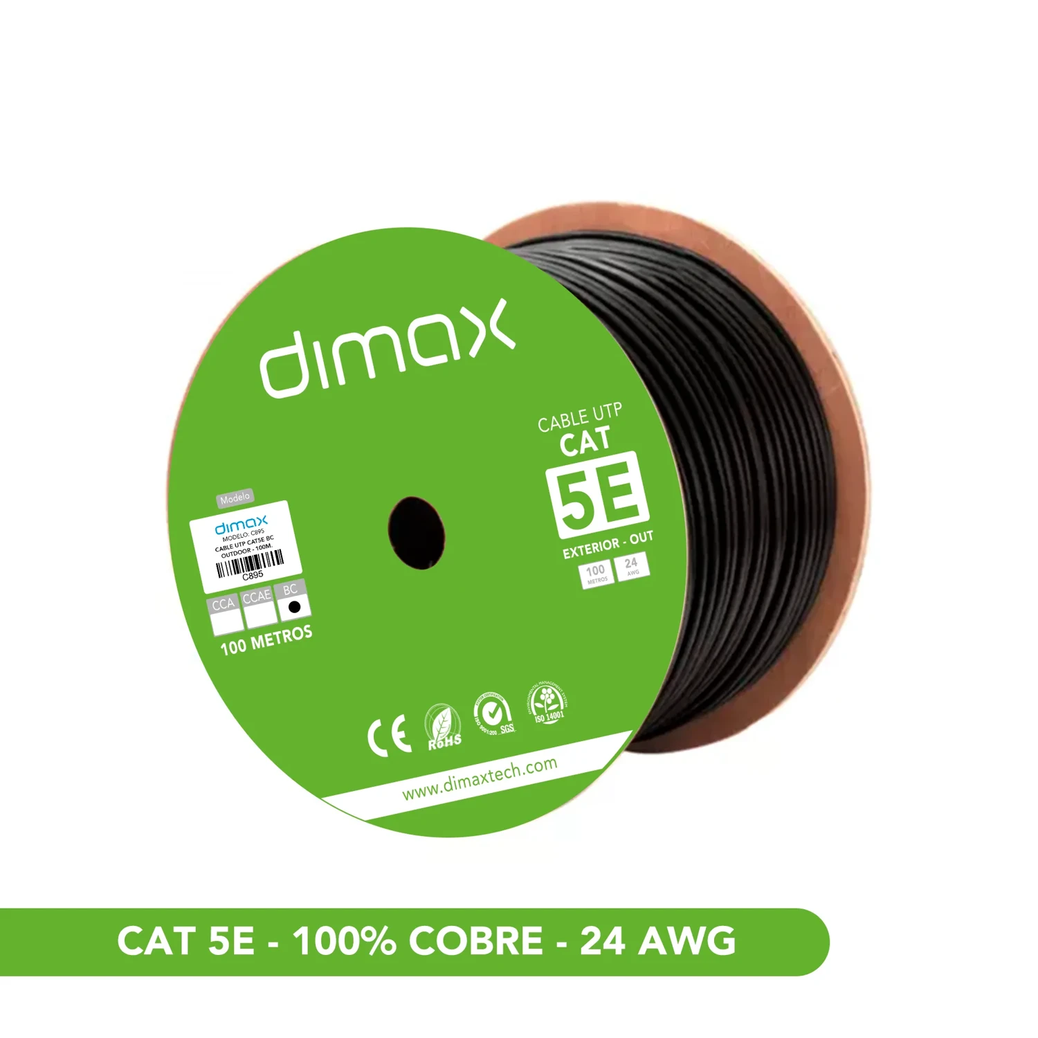 Cable UTP CAT5E BC Ext 100 Metros — foto 1