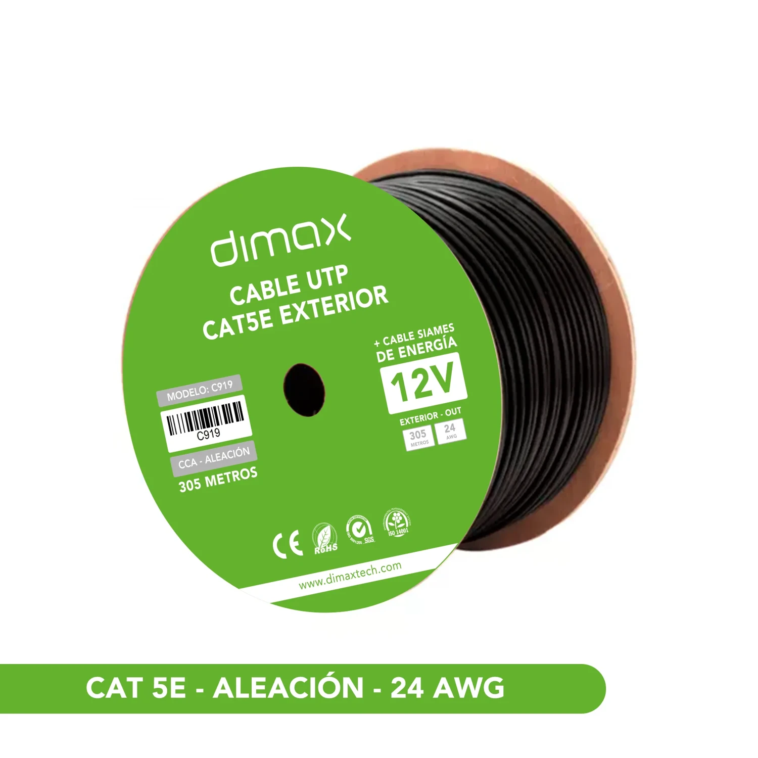 Cable UTP CAT5E Cca Ext Siames 305 Metr — foto 1