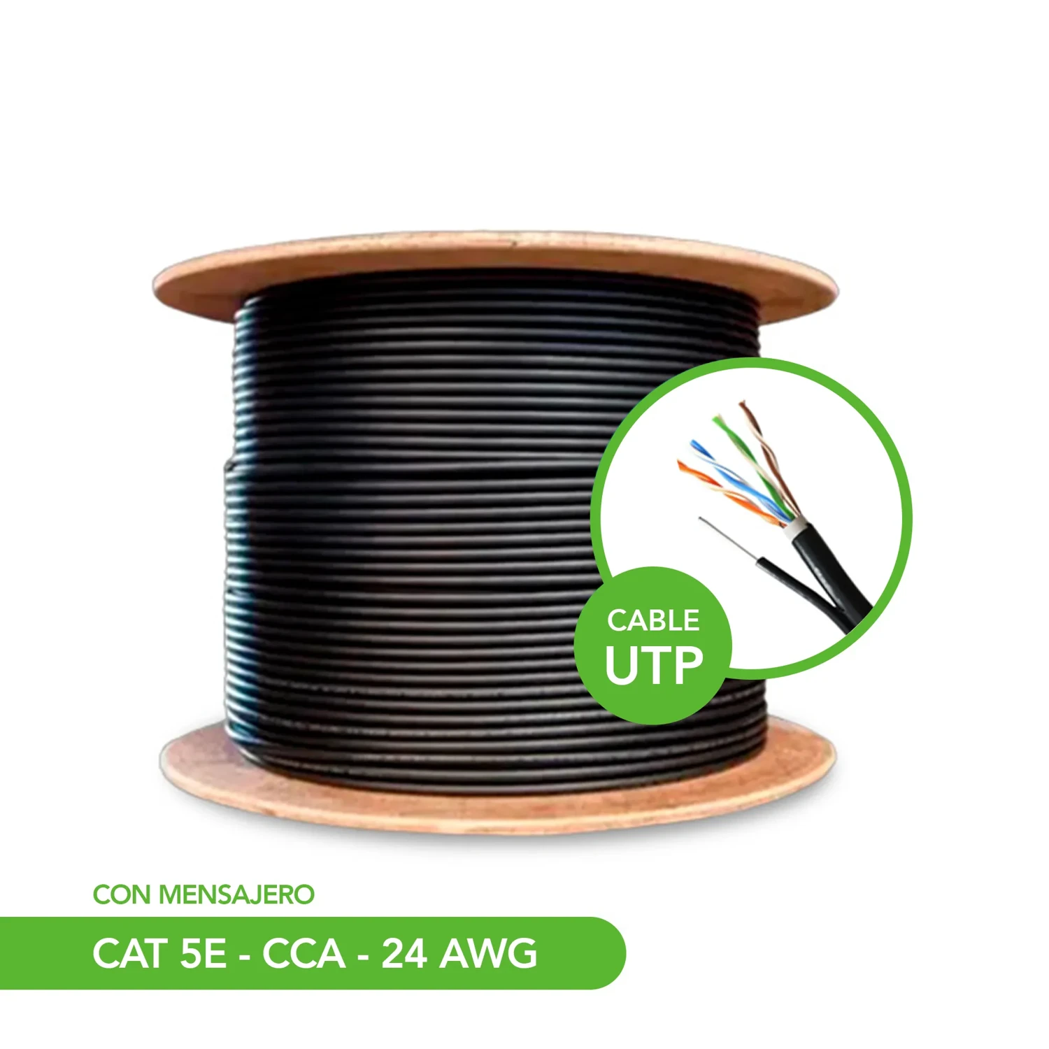 Cable UTP CAT5E Cca Ext Mens 305 Metros — foto 1