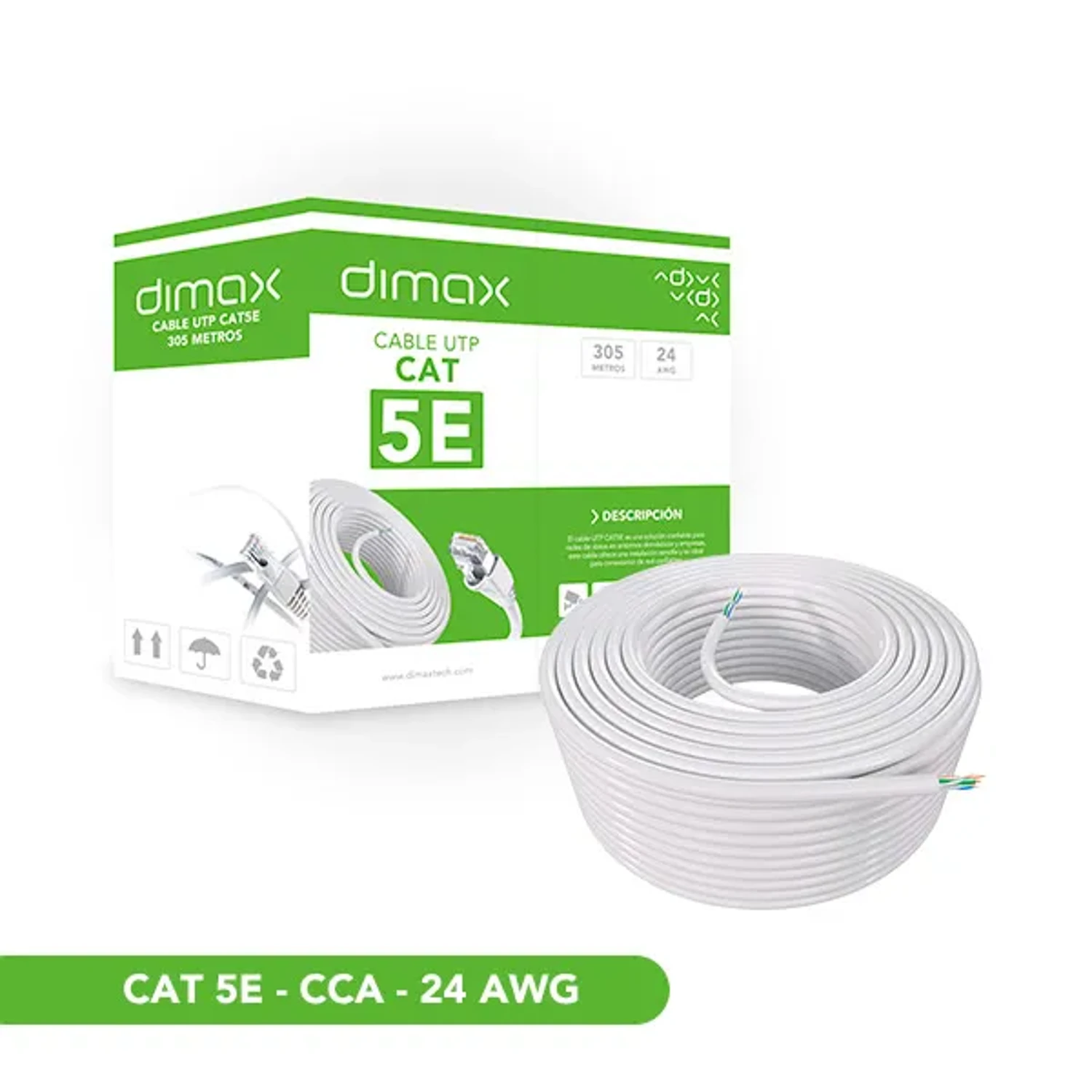 Cable UTP CAT5E Cca Int 305m Metros — foto 1