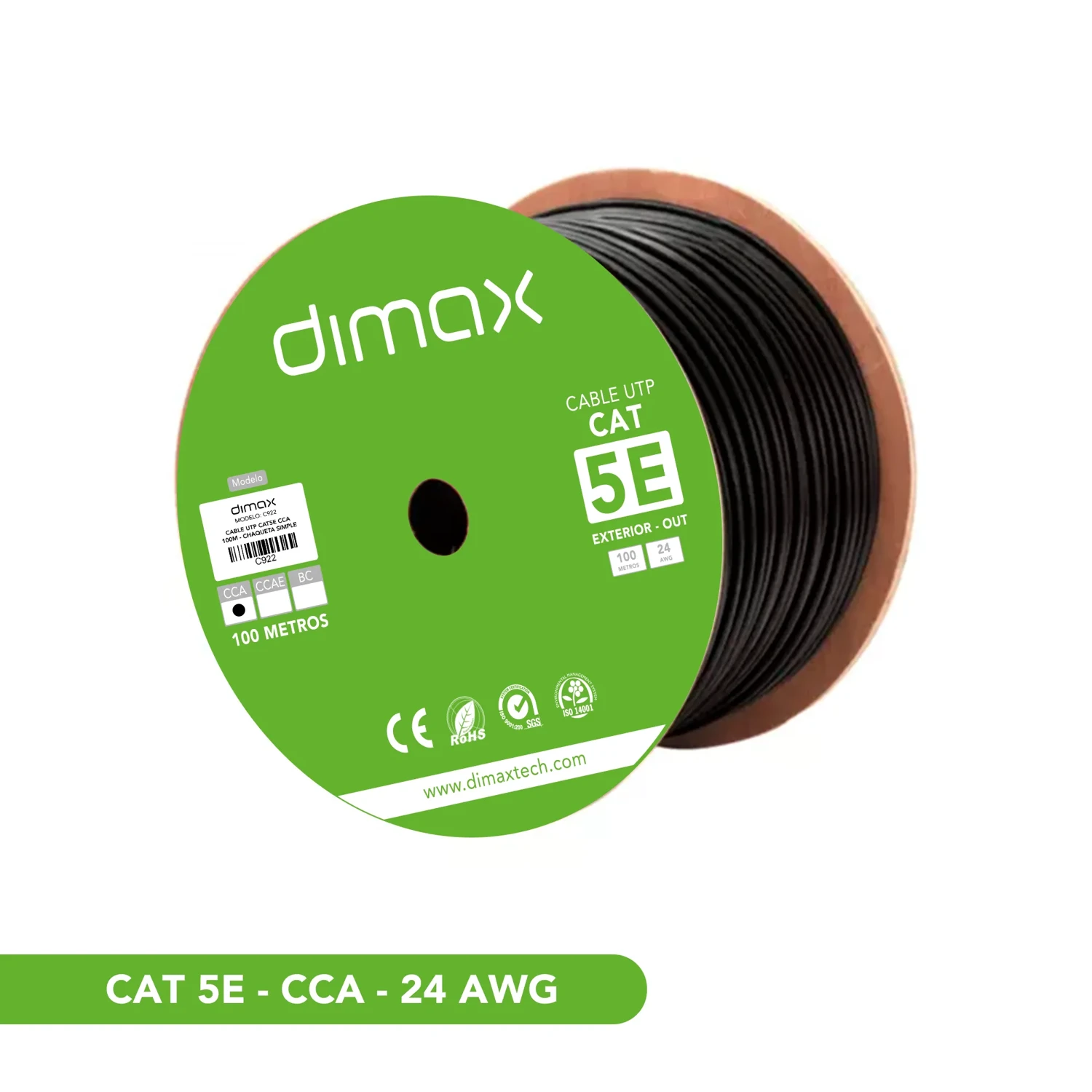 Cable UTP CAT5E Cca Ext 100 Metros — foto 1