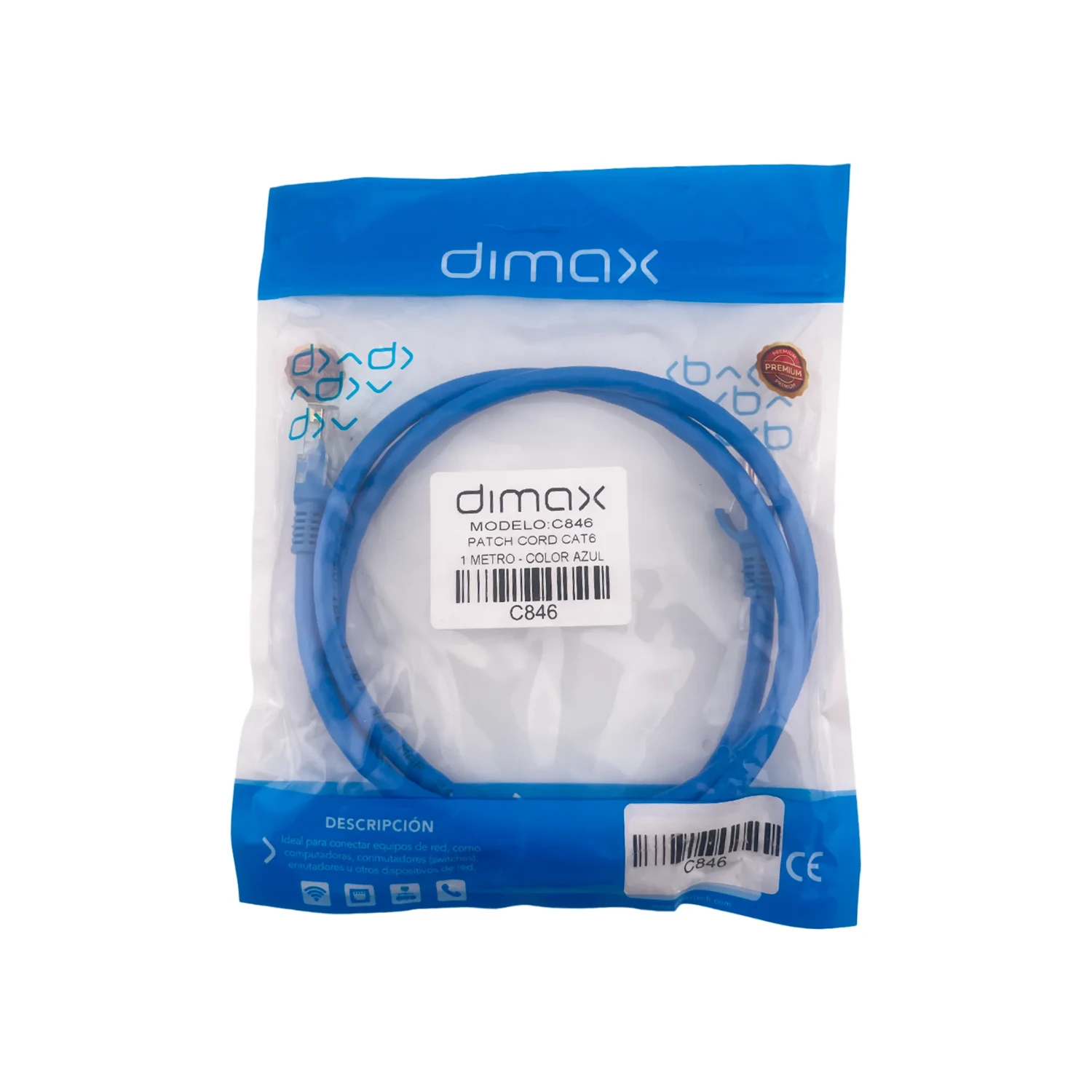 Patch Cord CAT6 1 Metro Color Azul — foto 2