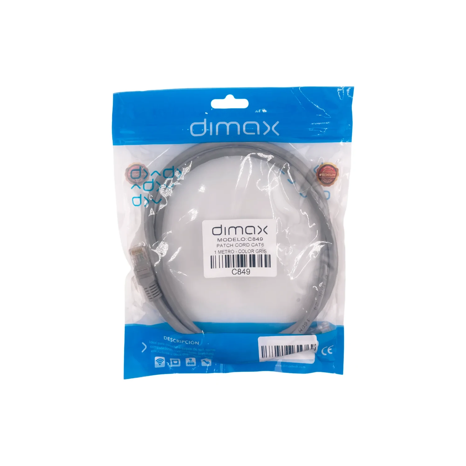 Patch Cord CAT6 1 Metro Color Gris — foto 2