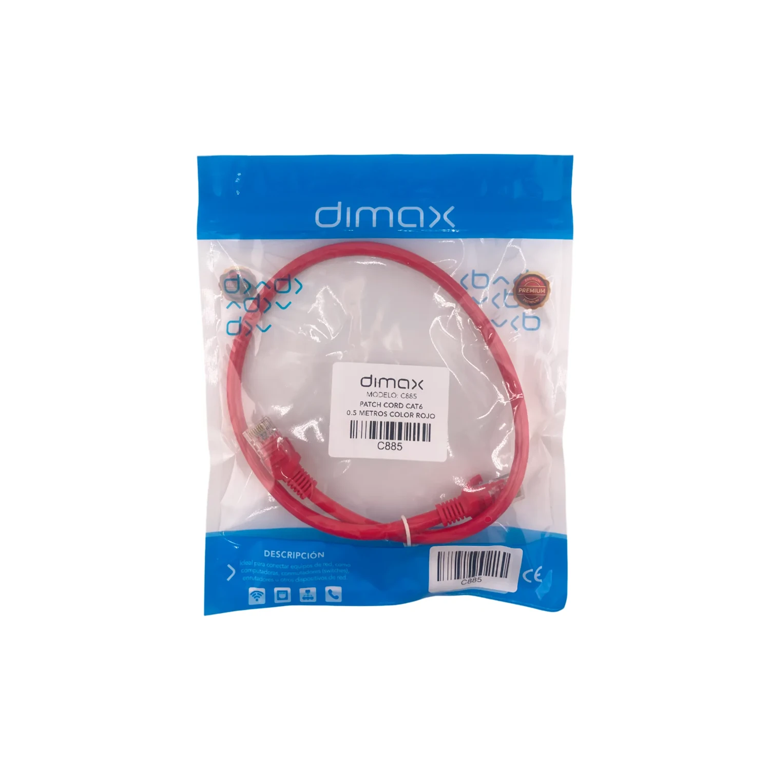 Patch Cord CAT6 0.5 Metros Color Rojo — foto 2