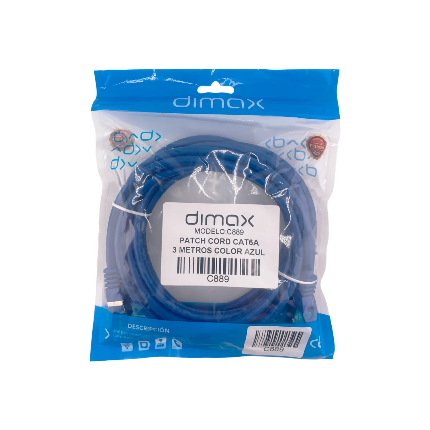Patch Cord CAT6A 3 Metros Color Azul — foto 2