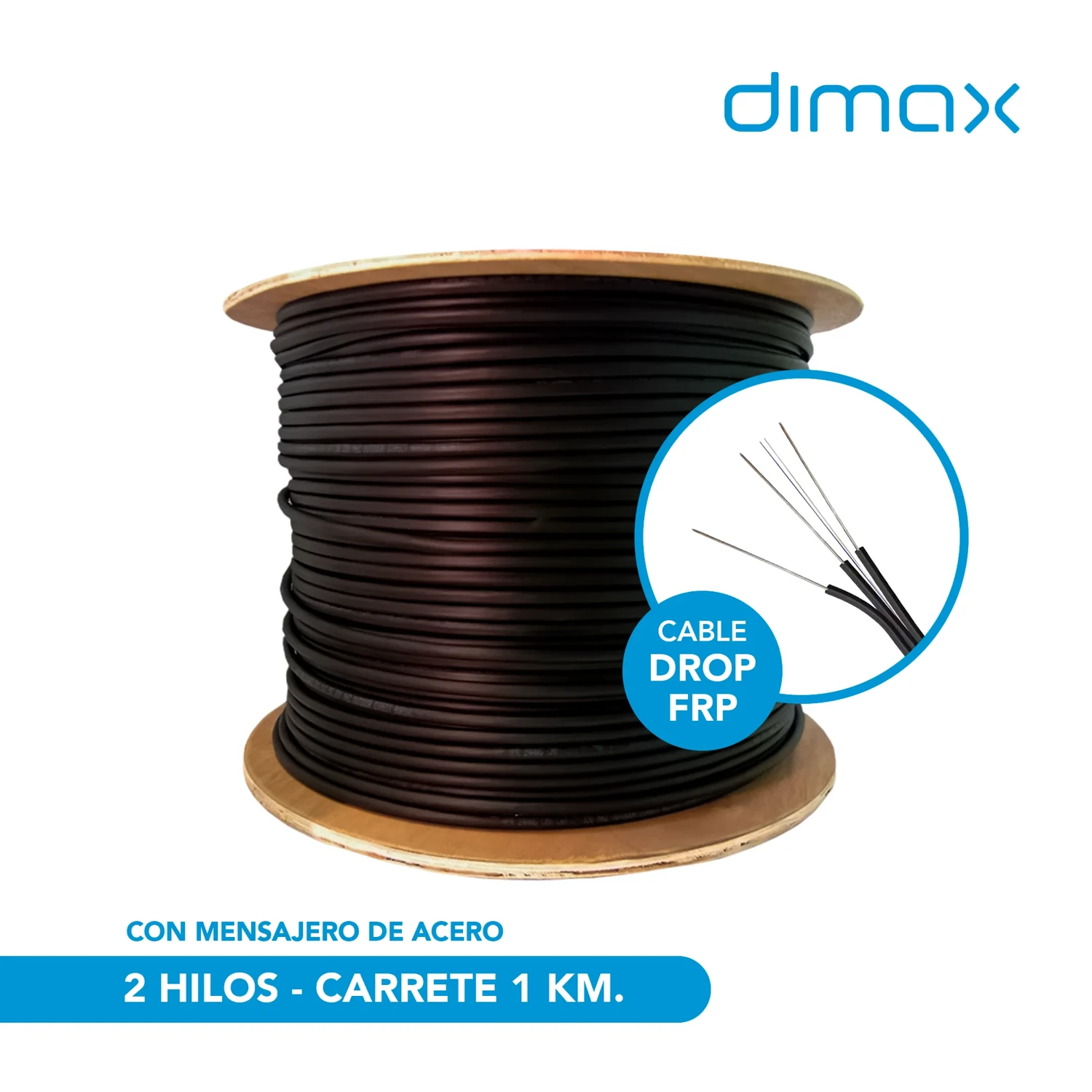 Cable Drop Frp 2 Hilos con Mensajero 1km — foto 1
