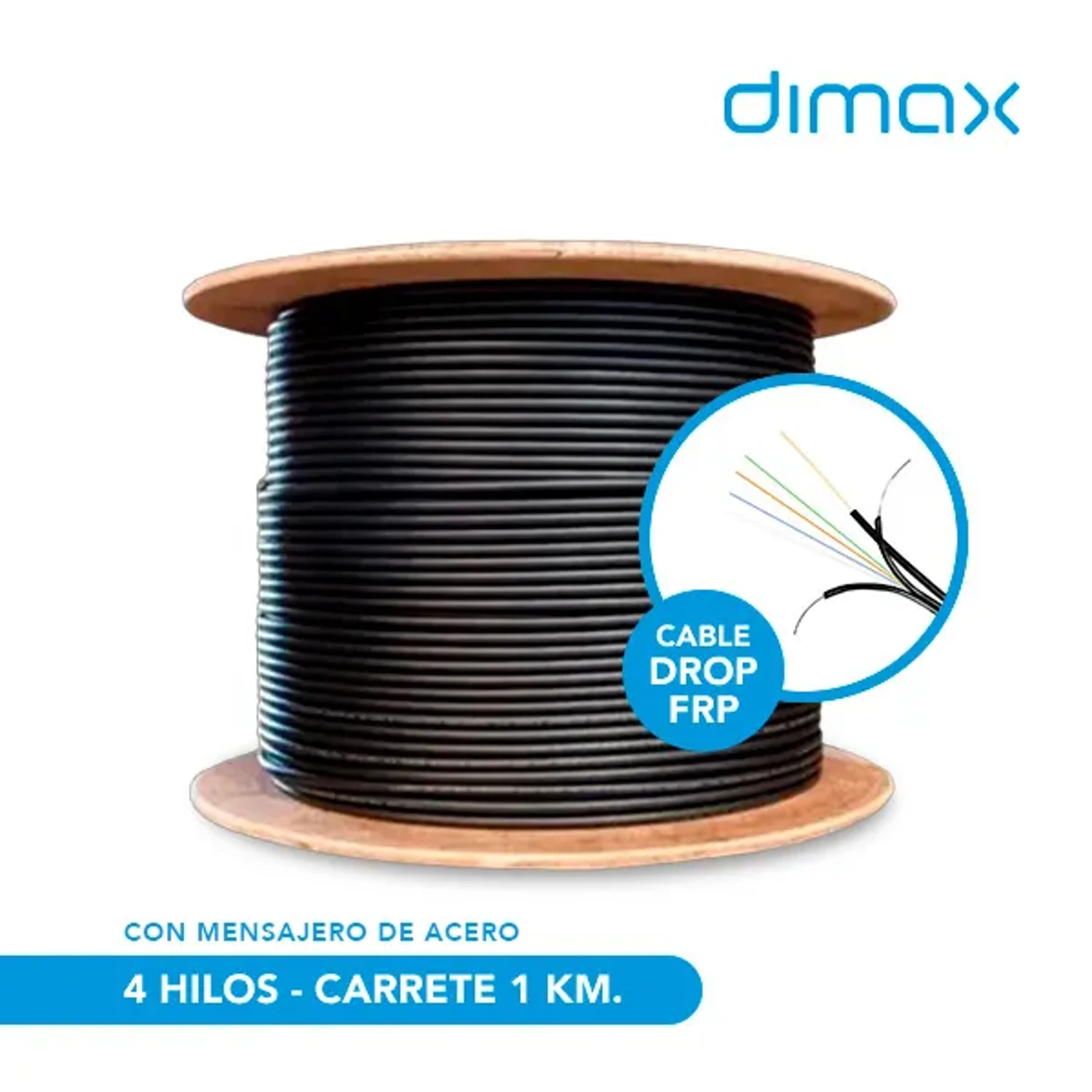 Cable Drop Frp 4 Hilos con Mensajero 1km — foto 1