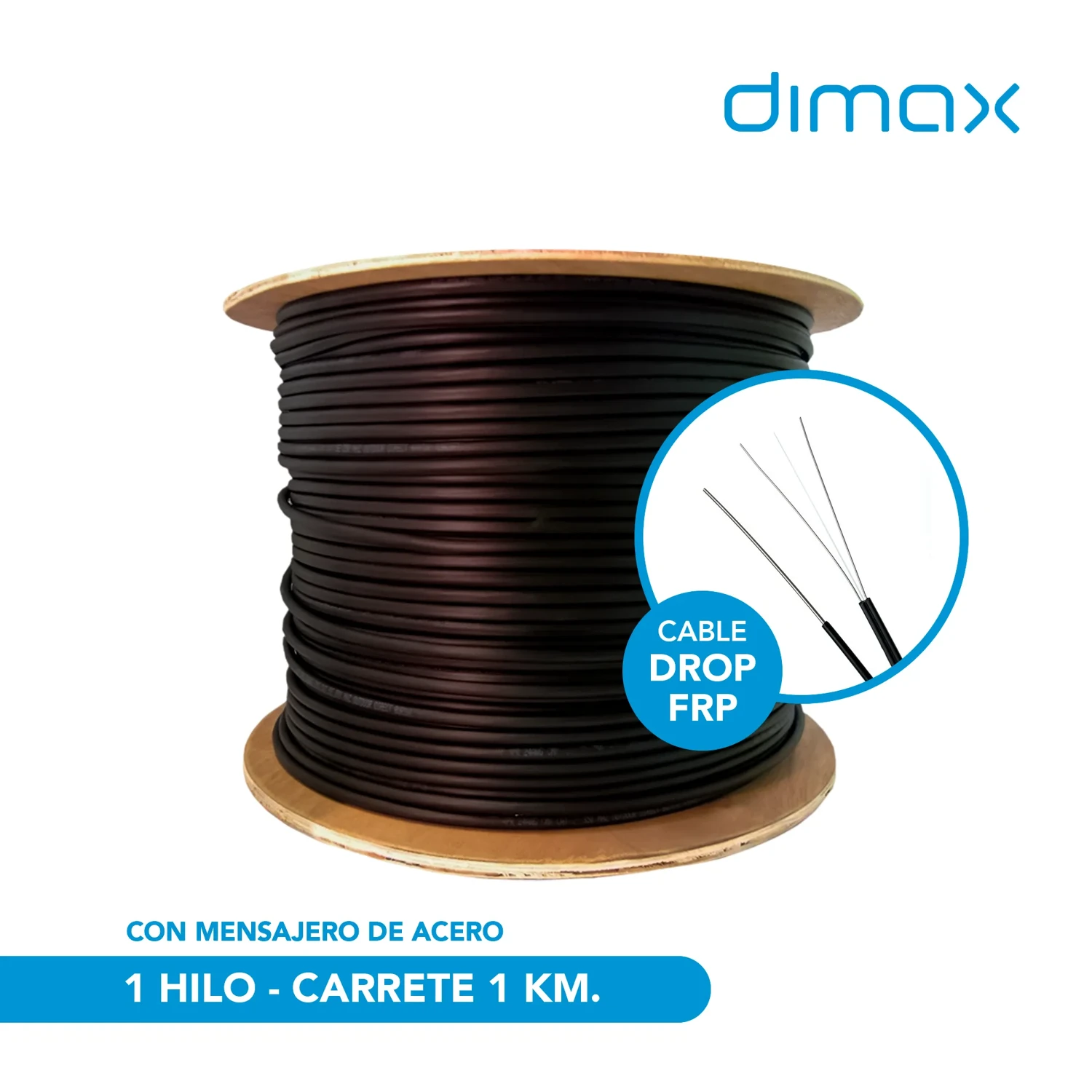 Cable Drop Frp 1 Hilo Men 0,8mm 1 KM — foto 1