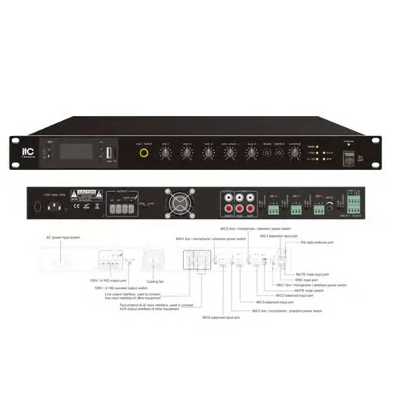 Amplificador Mezclador Rms Class-d 60w — foto 1
