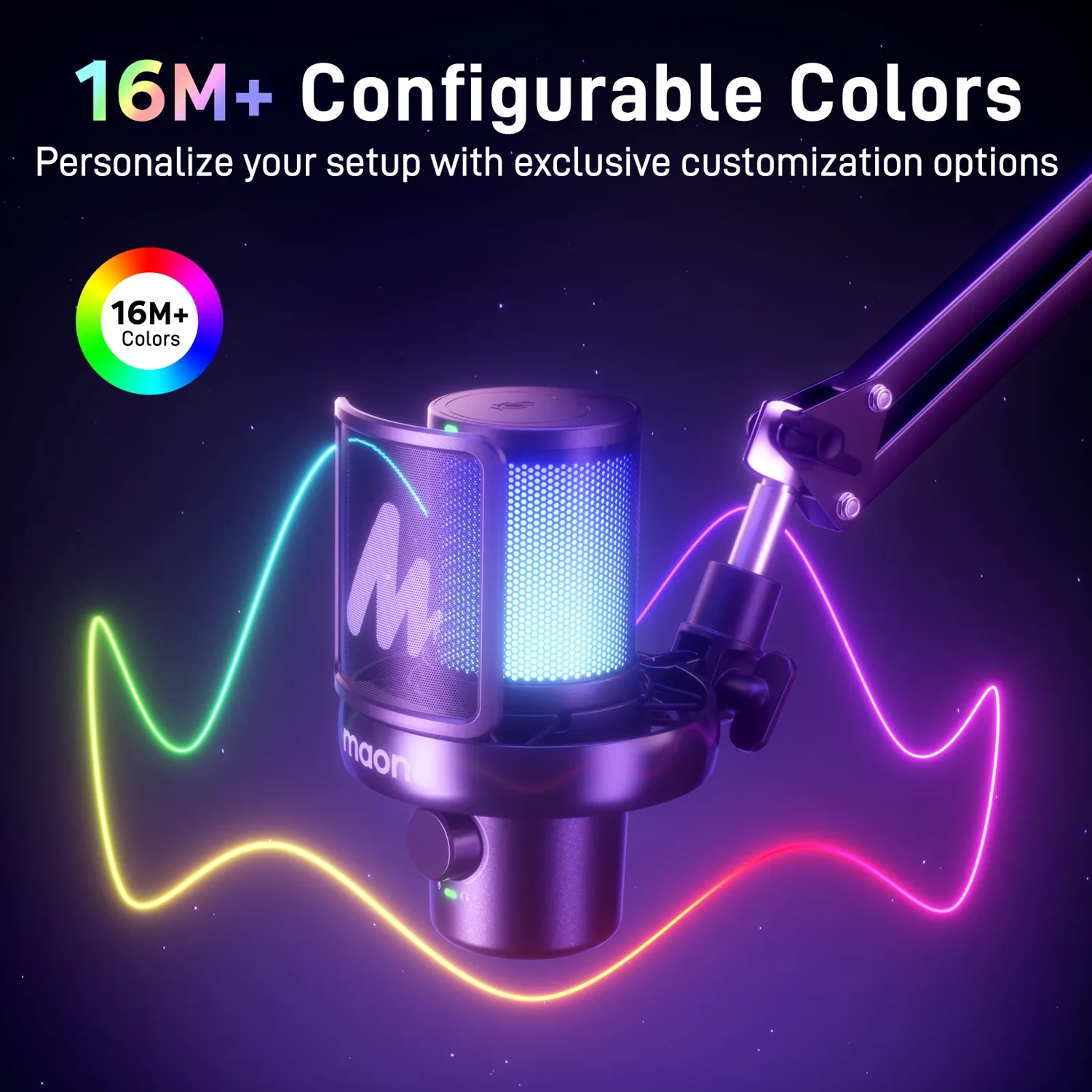 Microfono Inalambrico de Escritorio RGB — foto 4