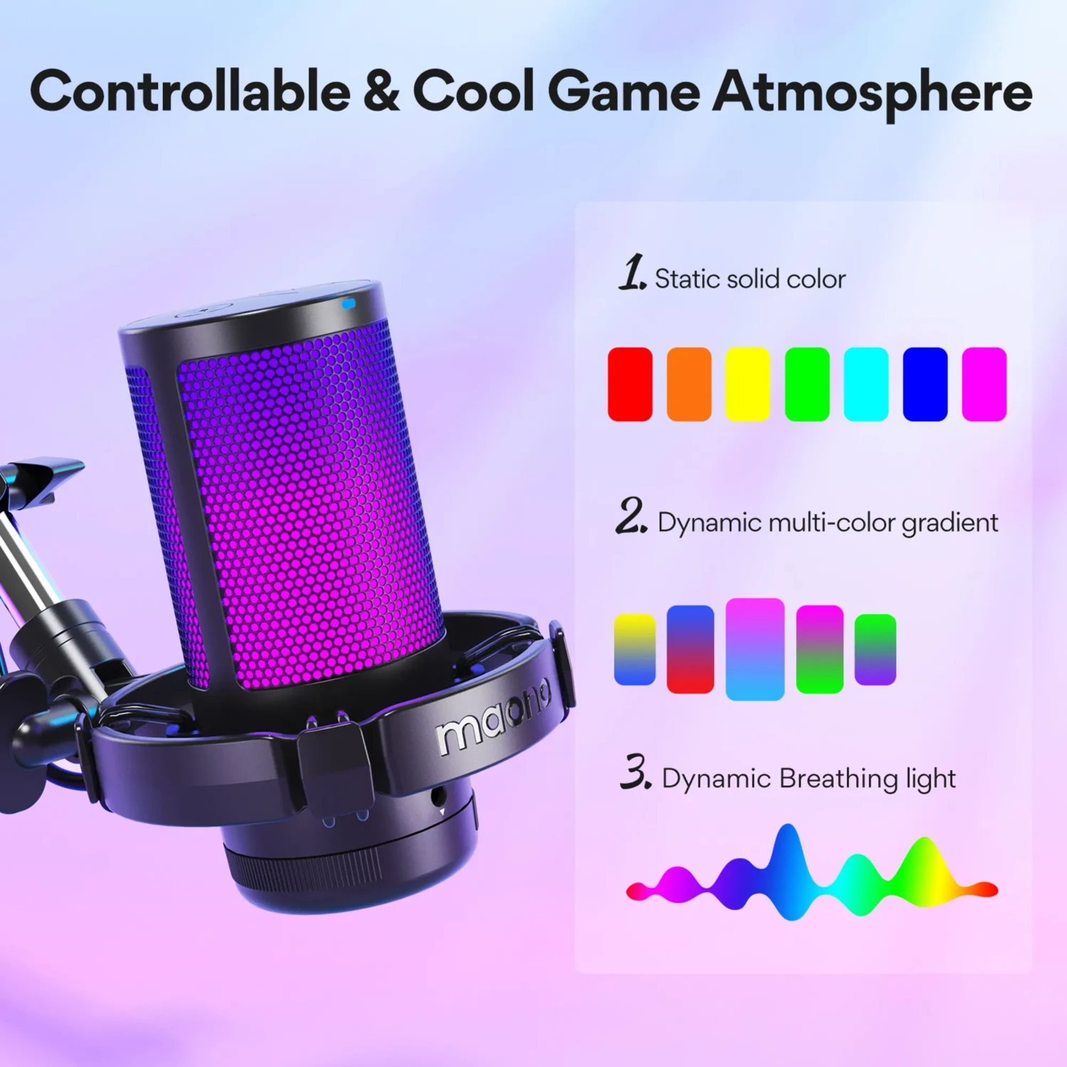 Microfono USB de Condensador RGB — foto 3