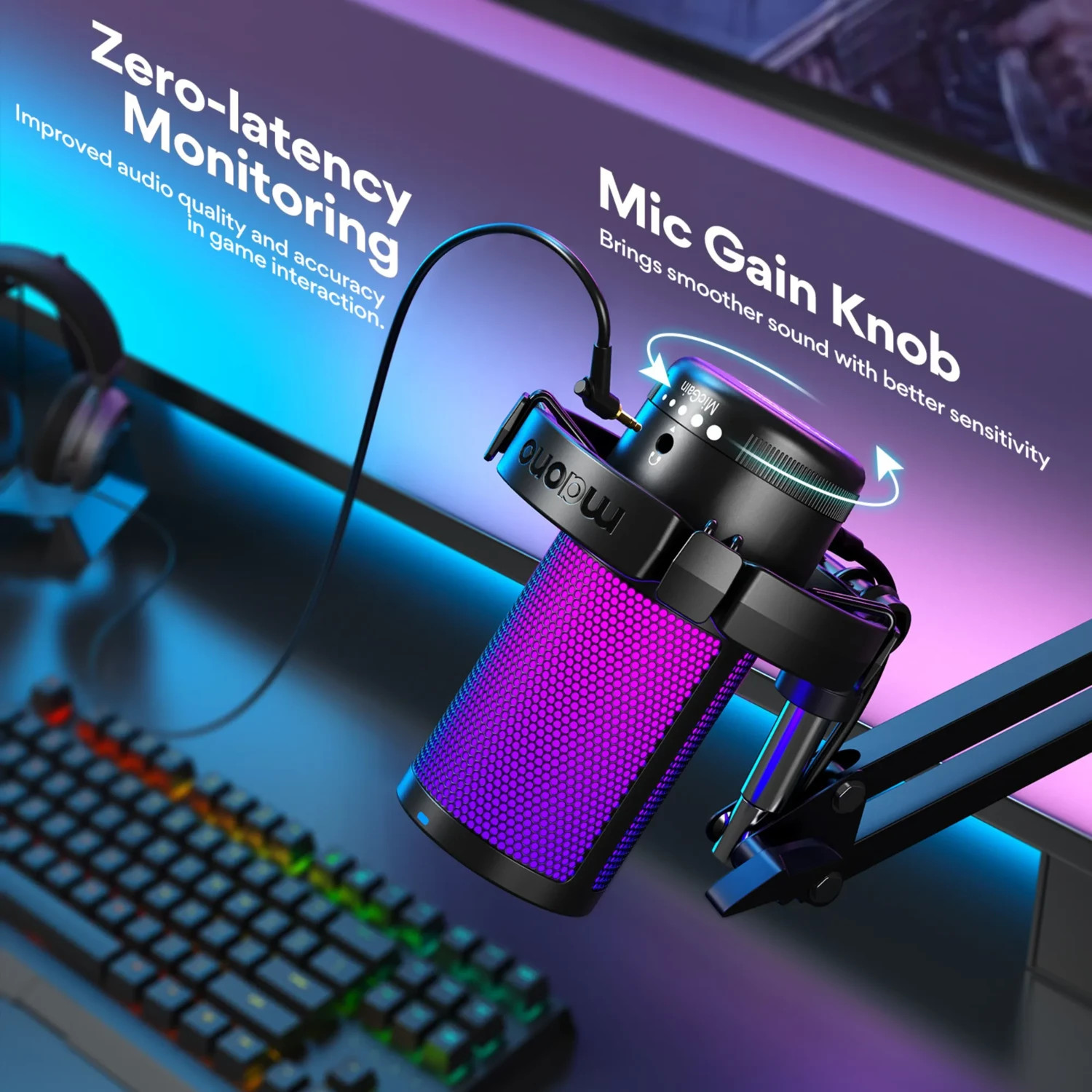 Microfono USB de Condensador RGB — foto 4