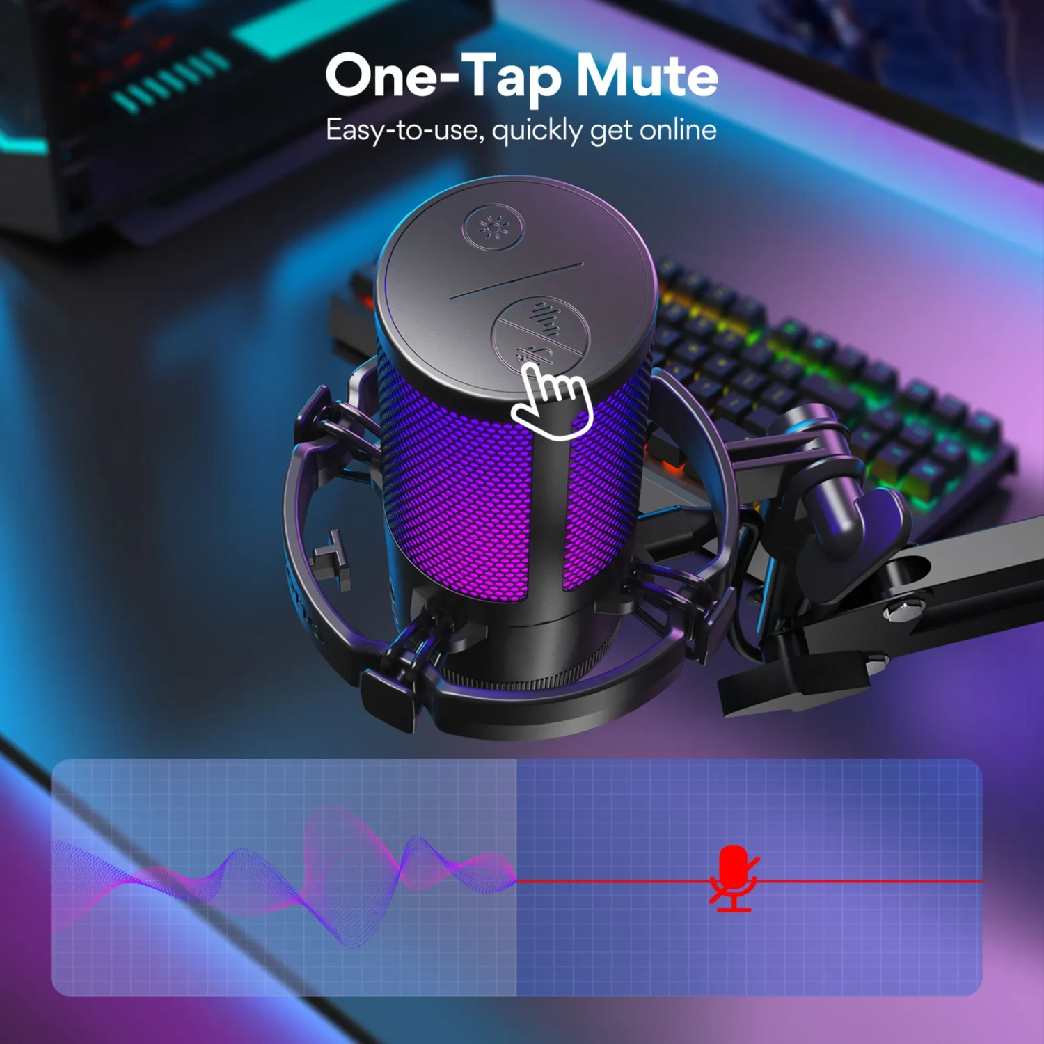 Microfono USB de Condensador RGB — foto 5