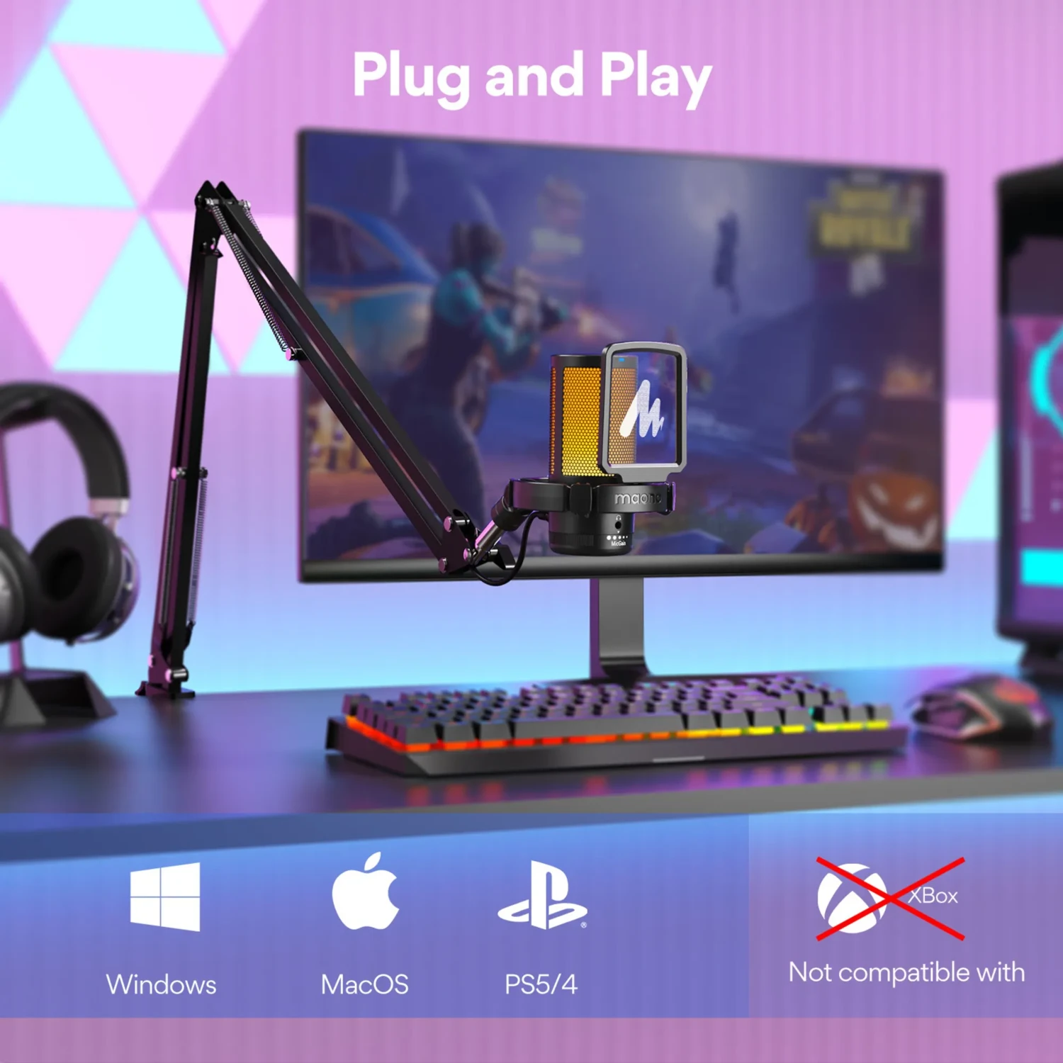 Microfono USB de Condensador RGB — foto 6