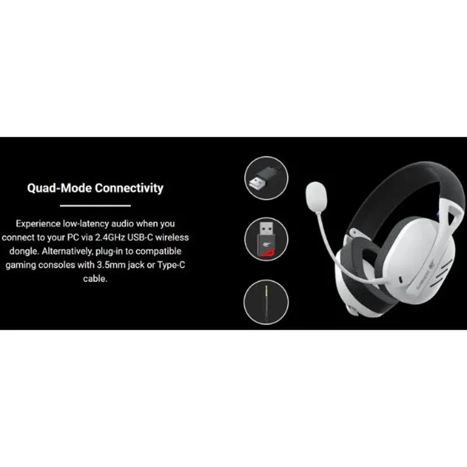 Audifonos Gamer Inalambricos Blanco/negr — foto 4