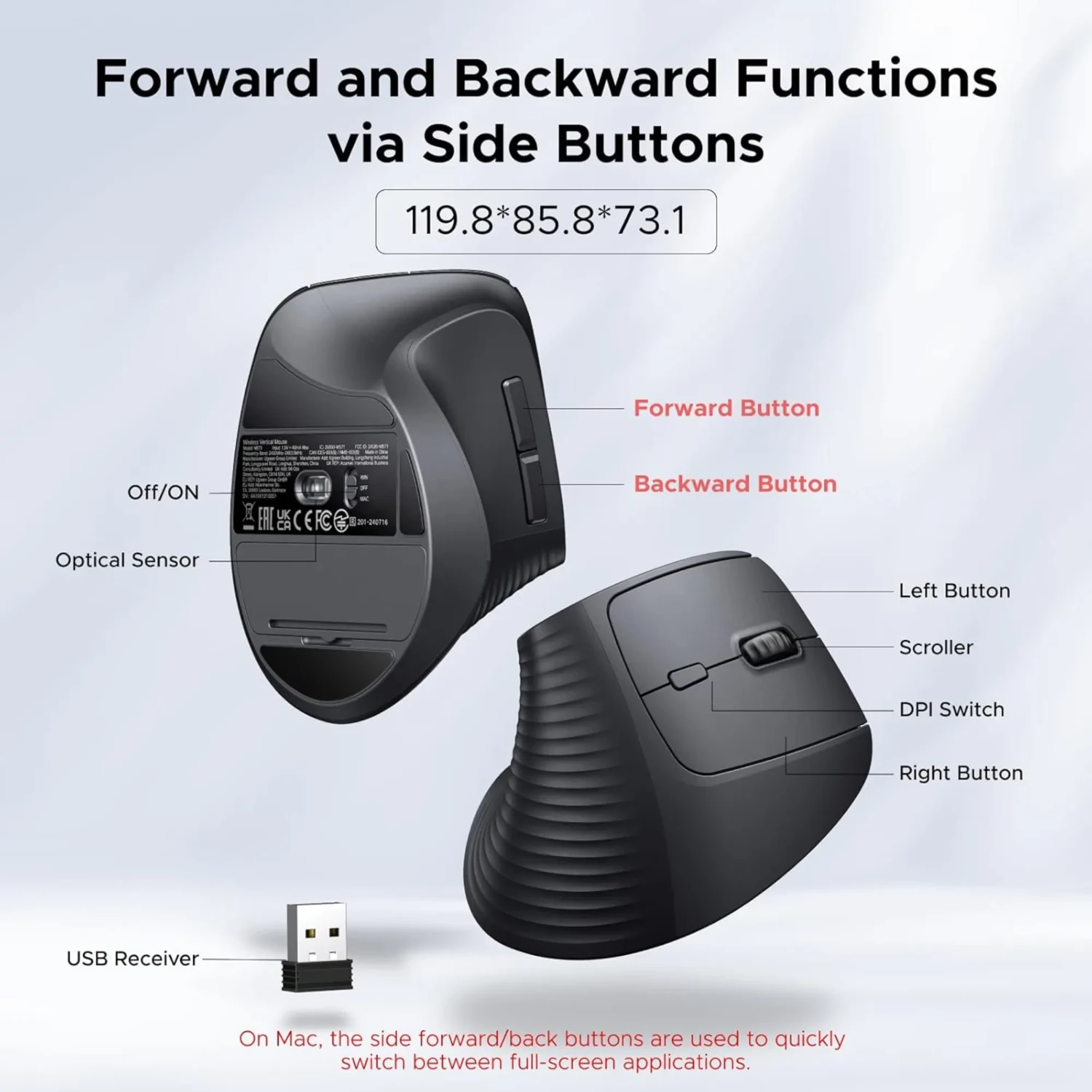 Mouse Ergonomico Vertical Negro — foto 5