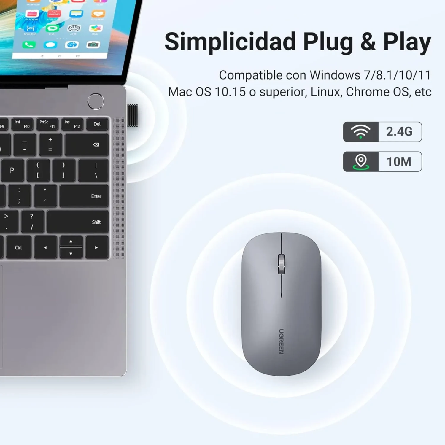 Mouse Inalambrico Gris — foto 2