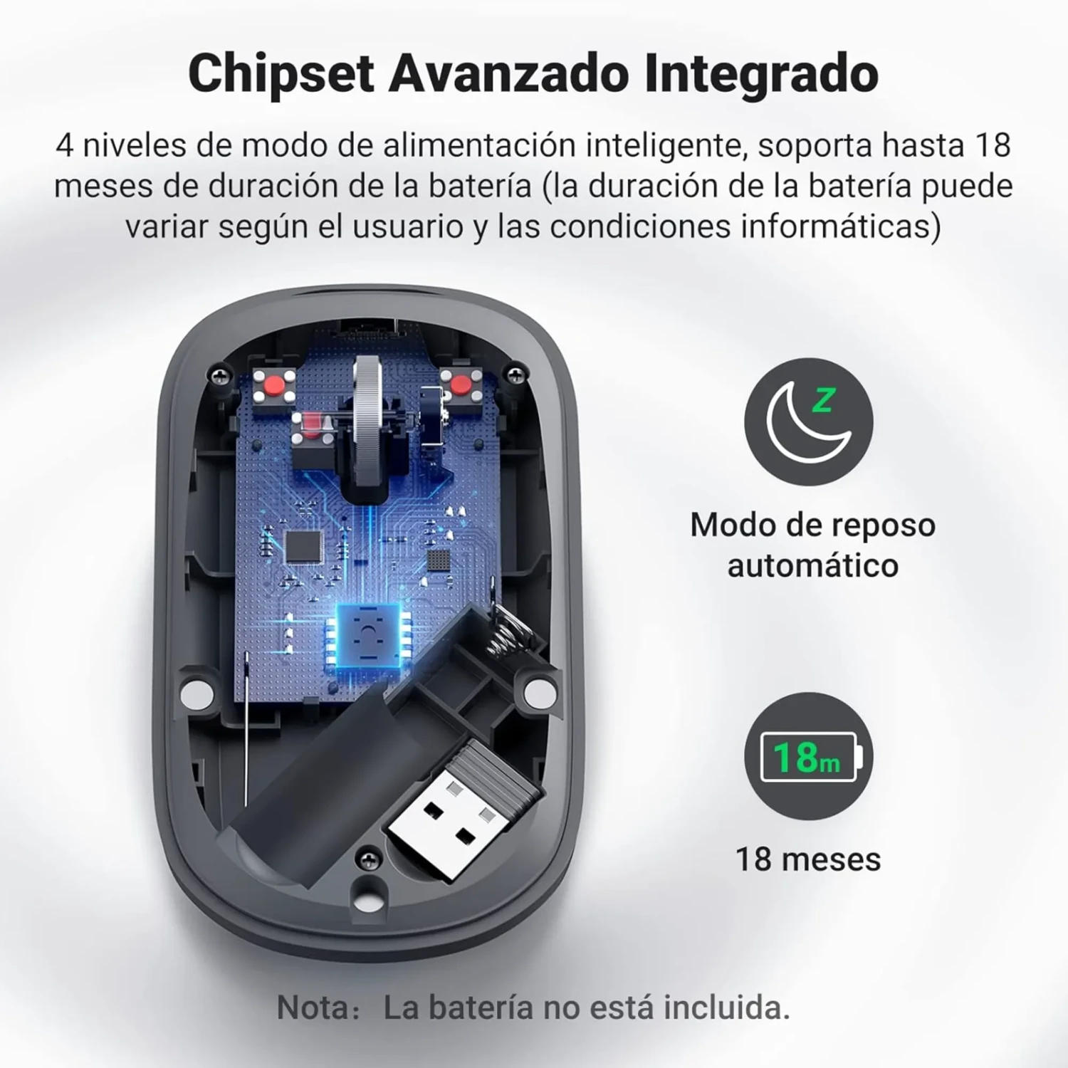 Mouse Inalambrico Gris — foto 4