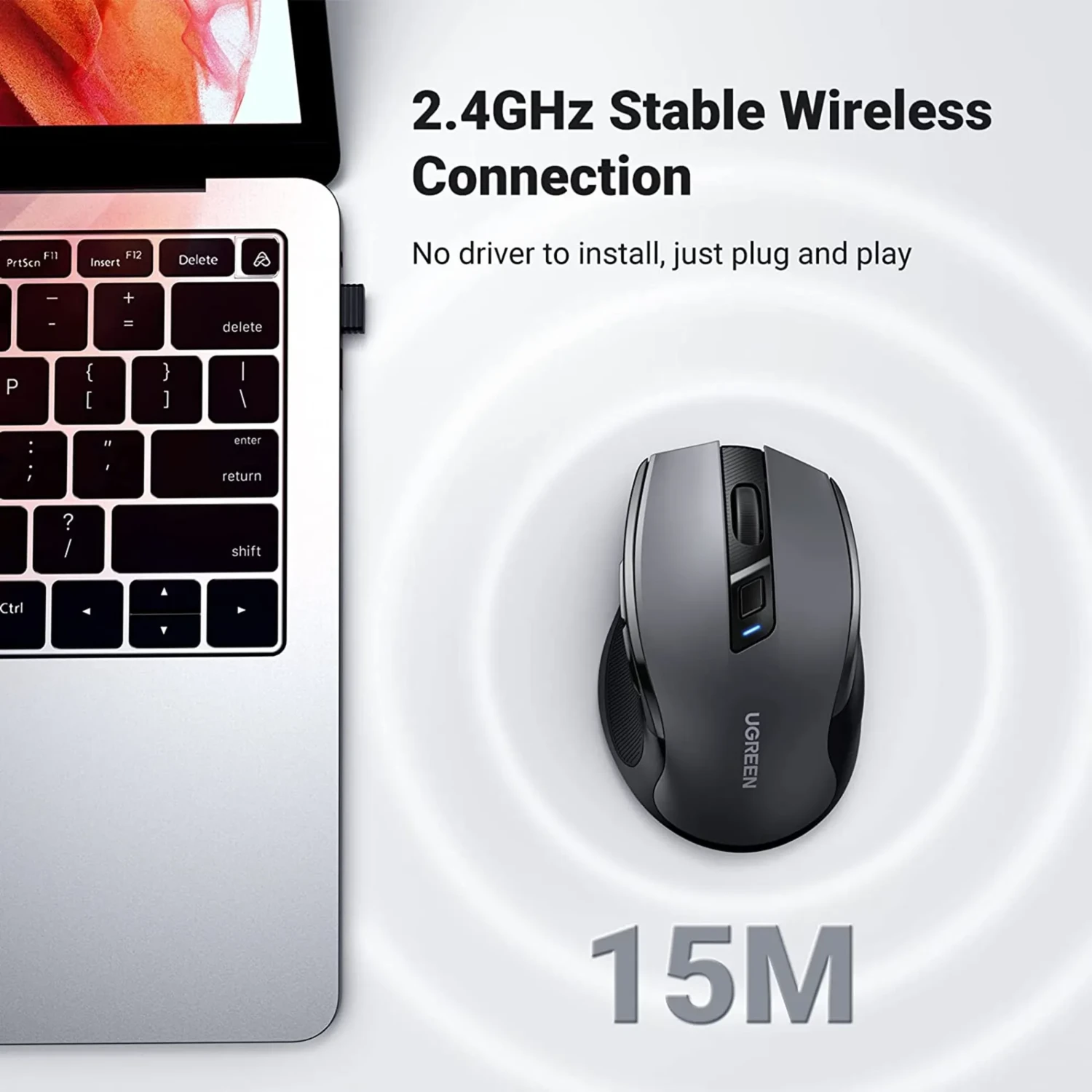 Mouse Inalambrico Ergonomico 2.4g Negro — foto 2