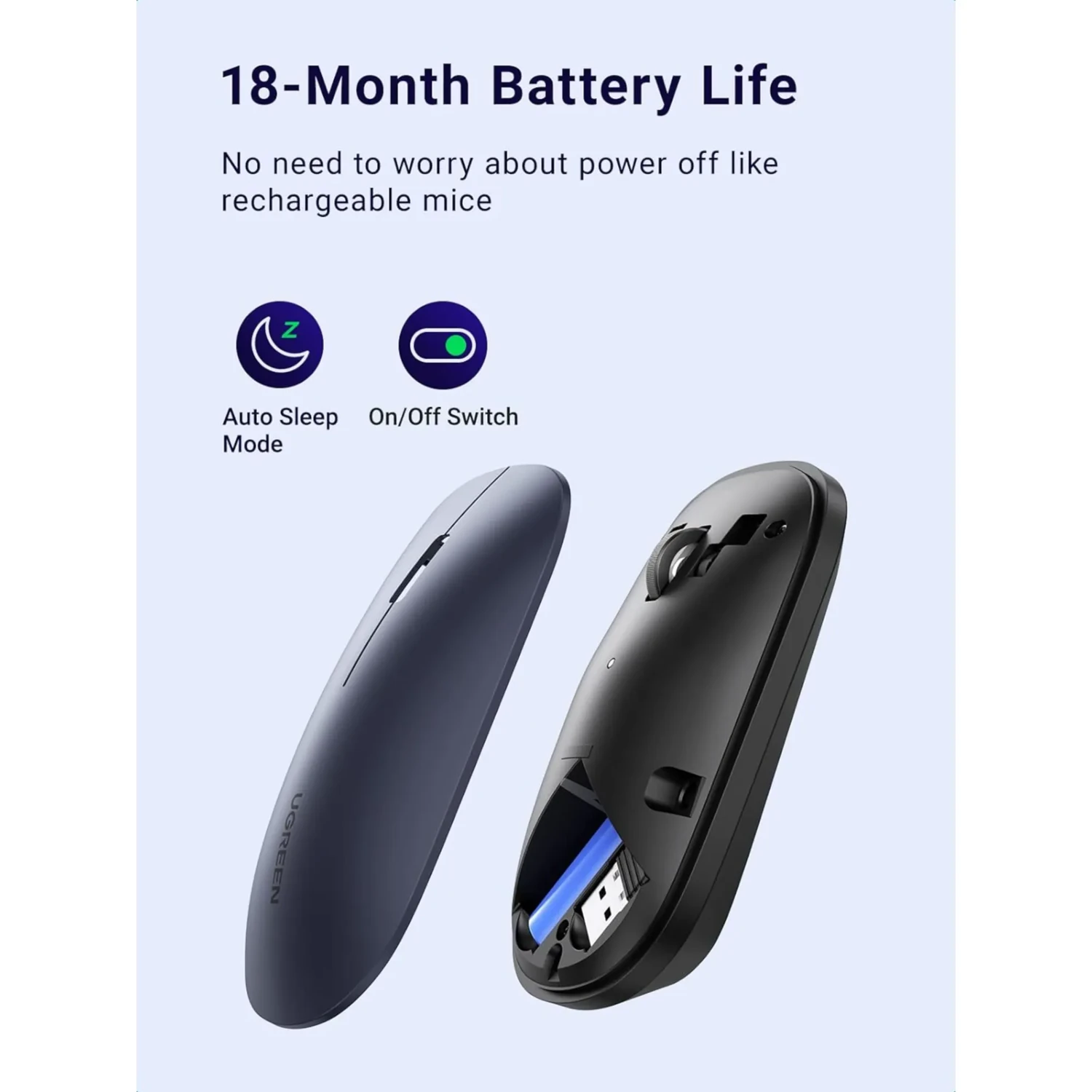 Mouse Inalambrico Ultra Slim Negro — foto 4