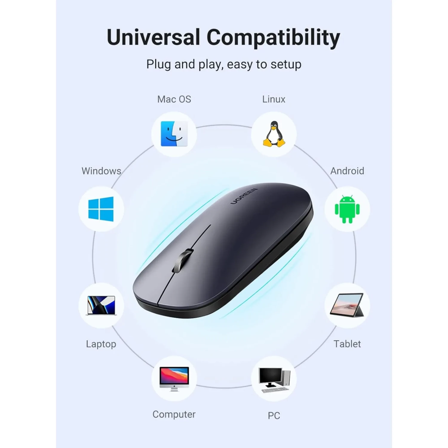 Mouse Inalambrico Ultra Slim Negro — foto 6