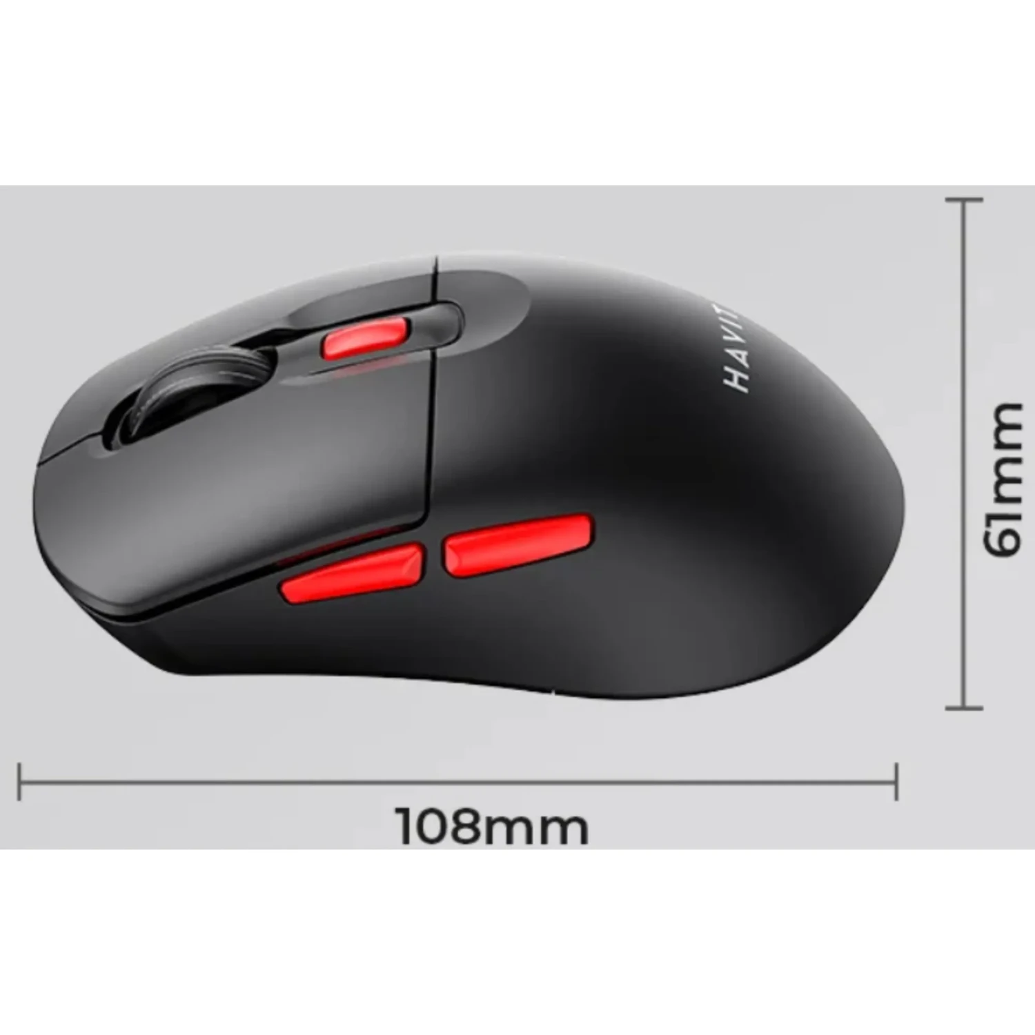 Mouse Negro+rojo Inalambrico Dual — foto 2