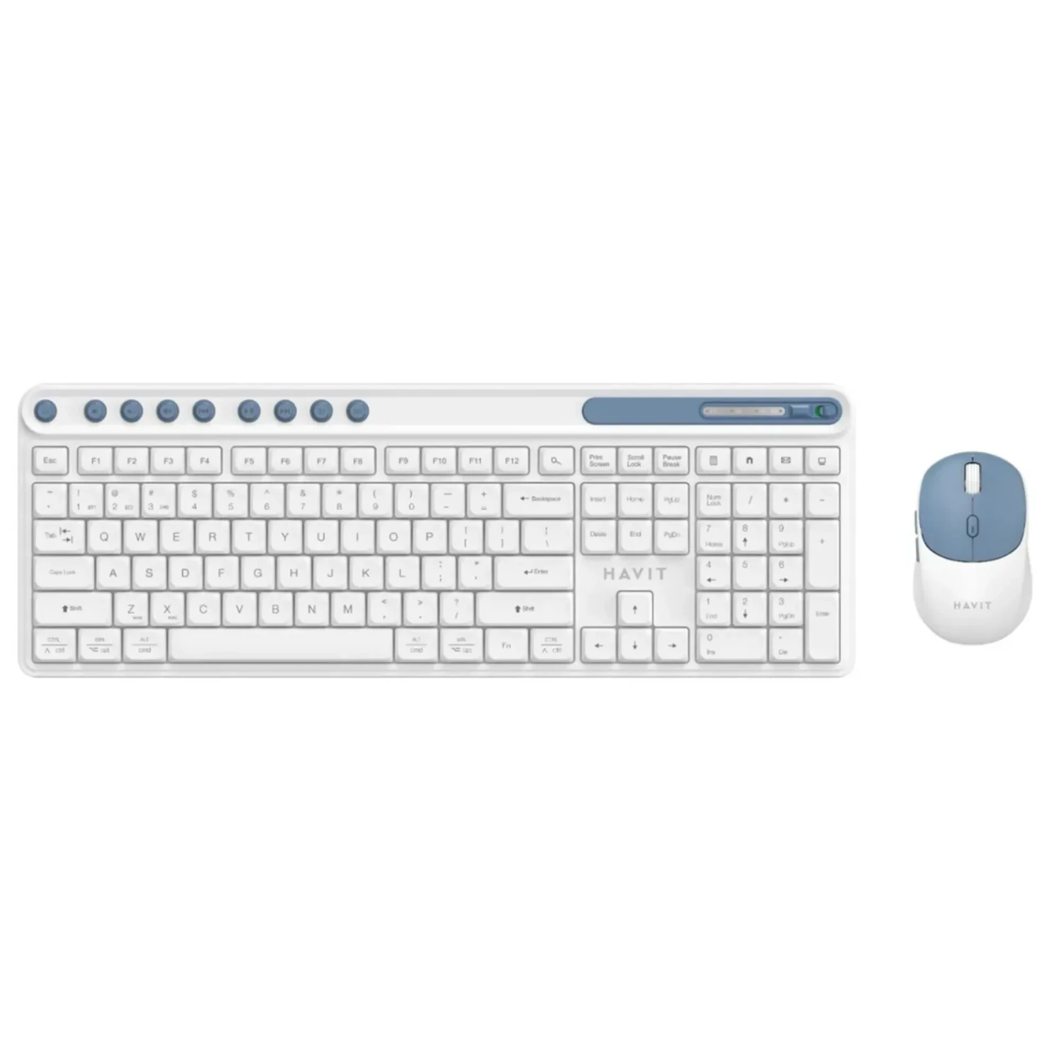 Combo Teclado+mouse Dual Blanco+azul — foto 2