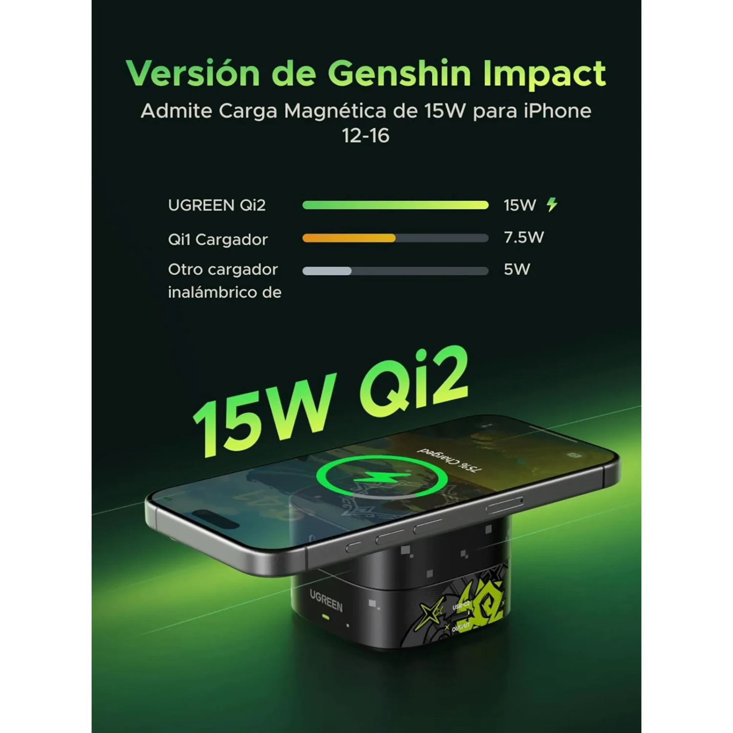 Cargador 2 en 1 Ugreen Genshin Impact — foto 3