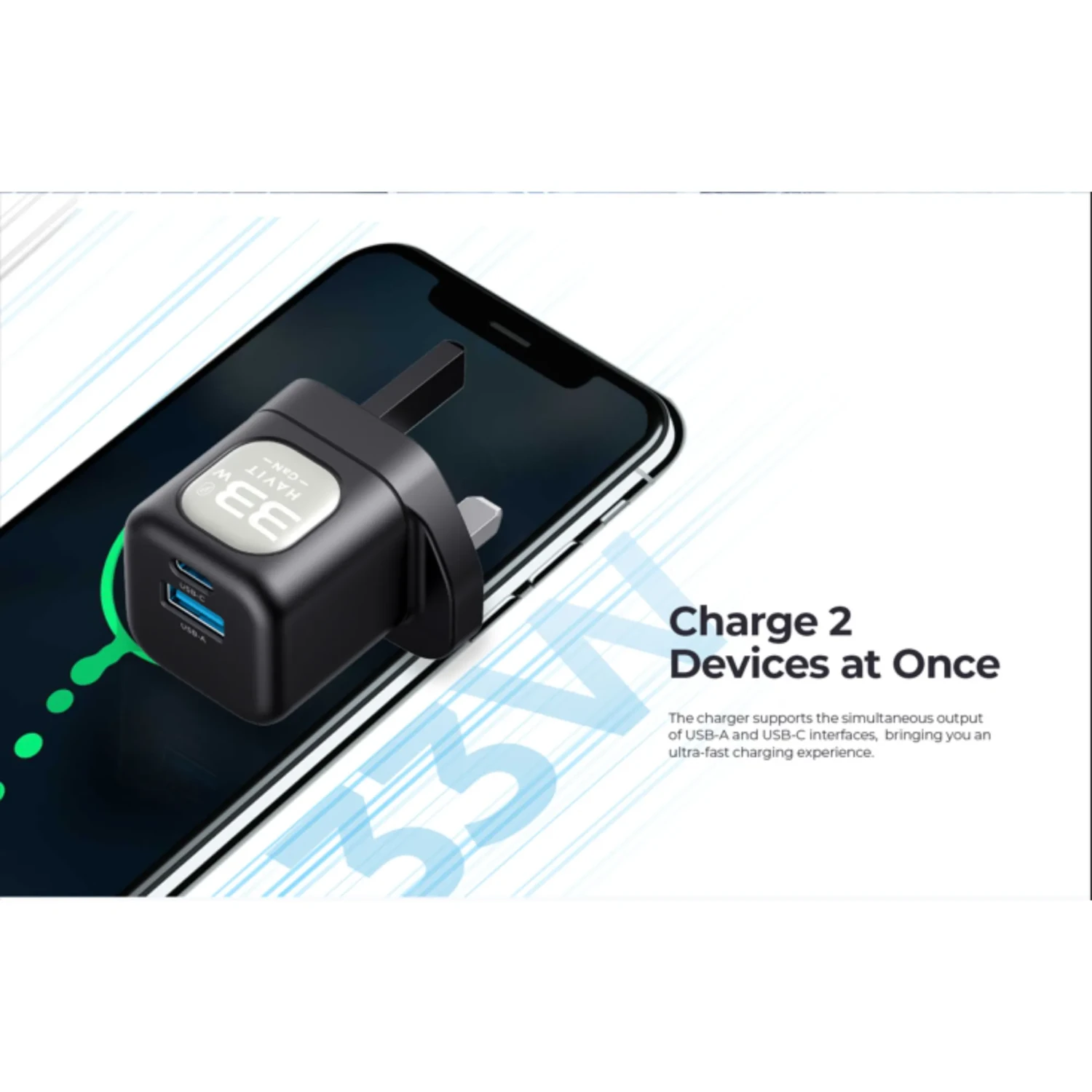 Cargador 30w Gan con Usb-c a Usb-c — foto 2