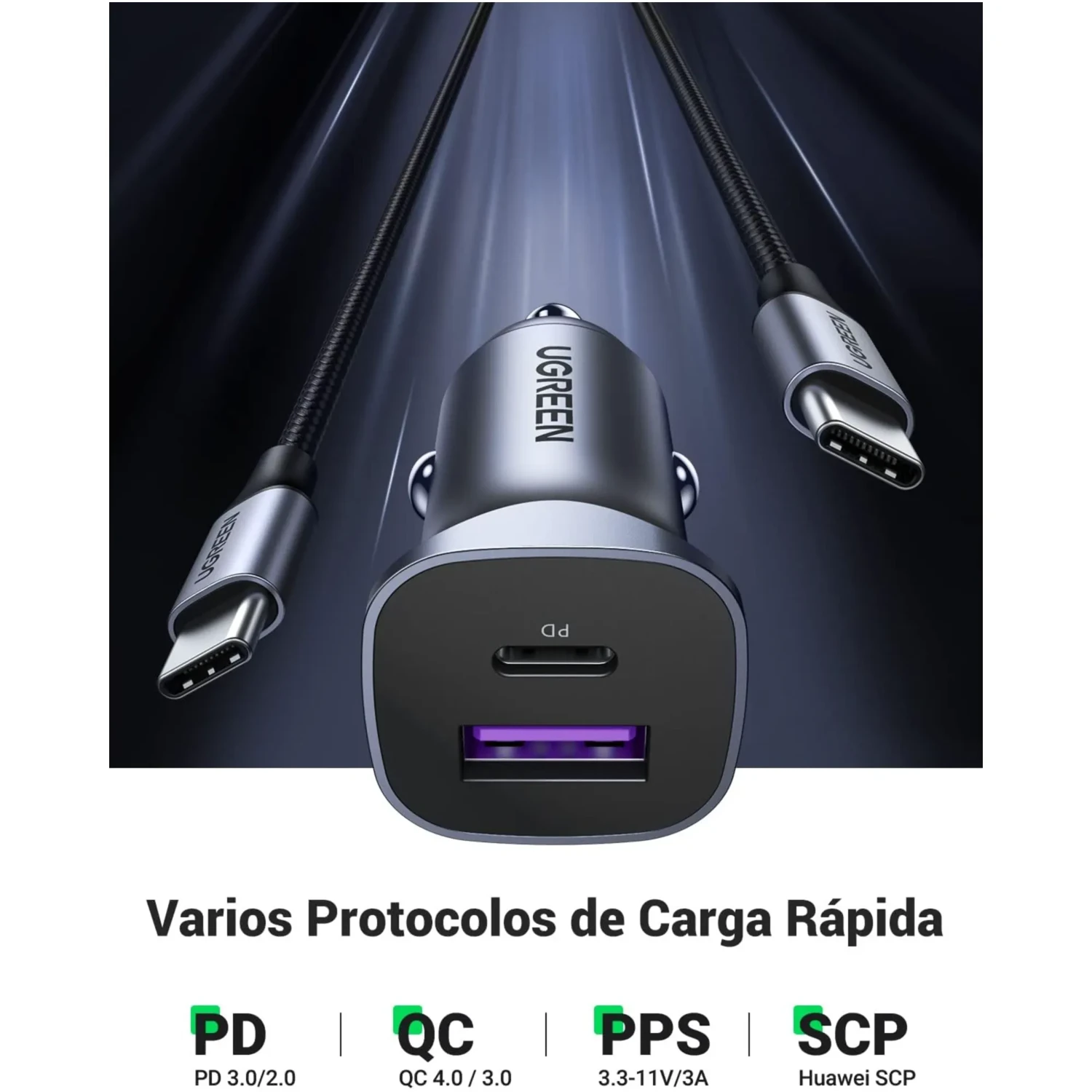 Cargador de Vehiculo Pd30w+scp22,5w — foto 2