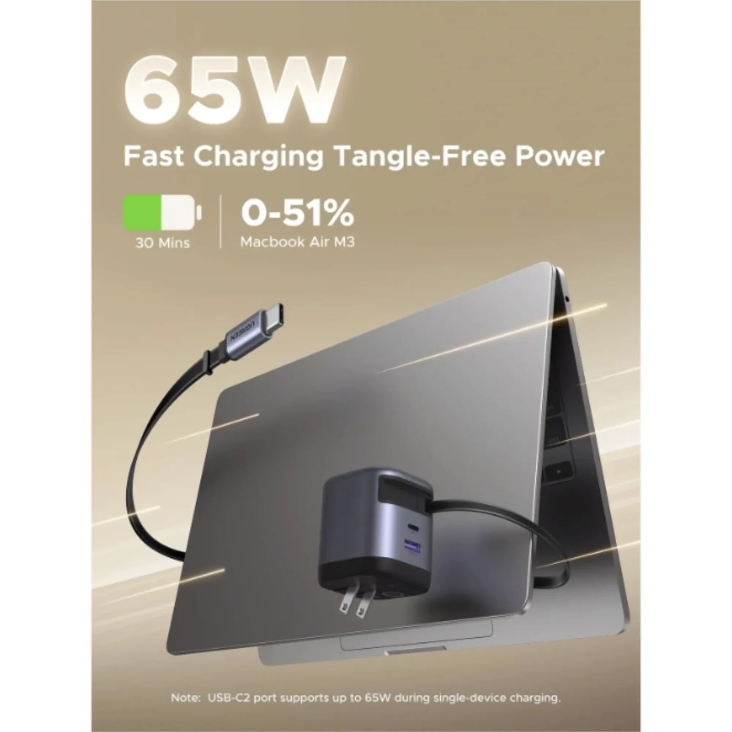 Cargador Nexode 65w Ugreen Gan — foto 3