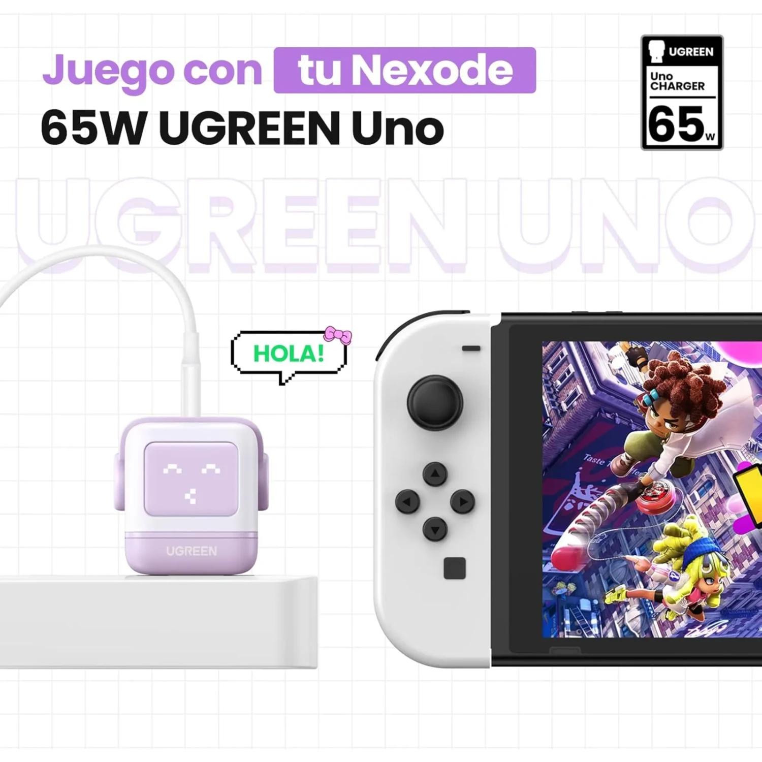 Cargador Robot Gan 65w Purpura — foto 2