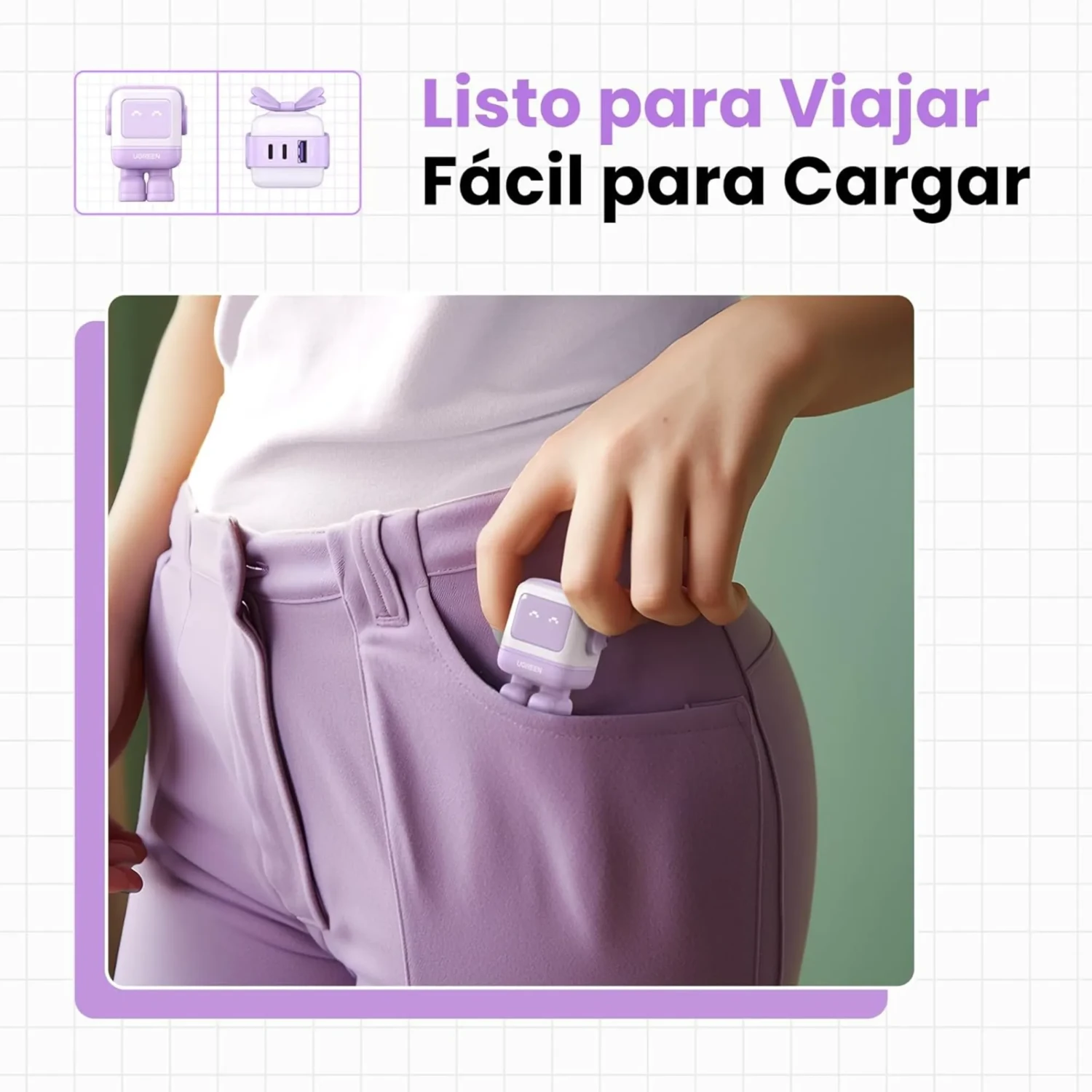 Cargador Robot Gan 65w Purpura — foto 6