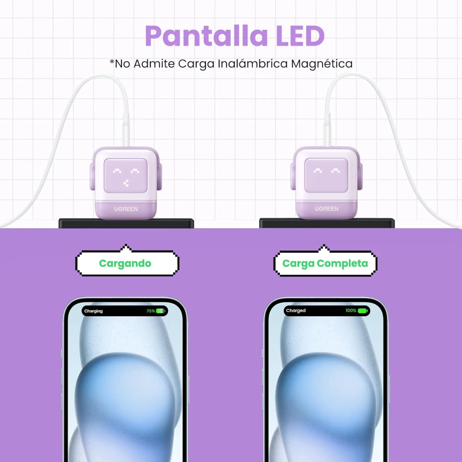 Cargador Robot Gan 65w Purpura — foto 7