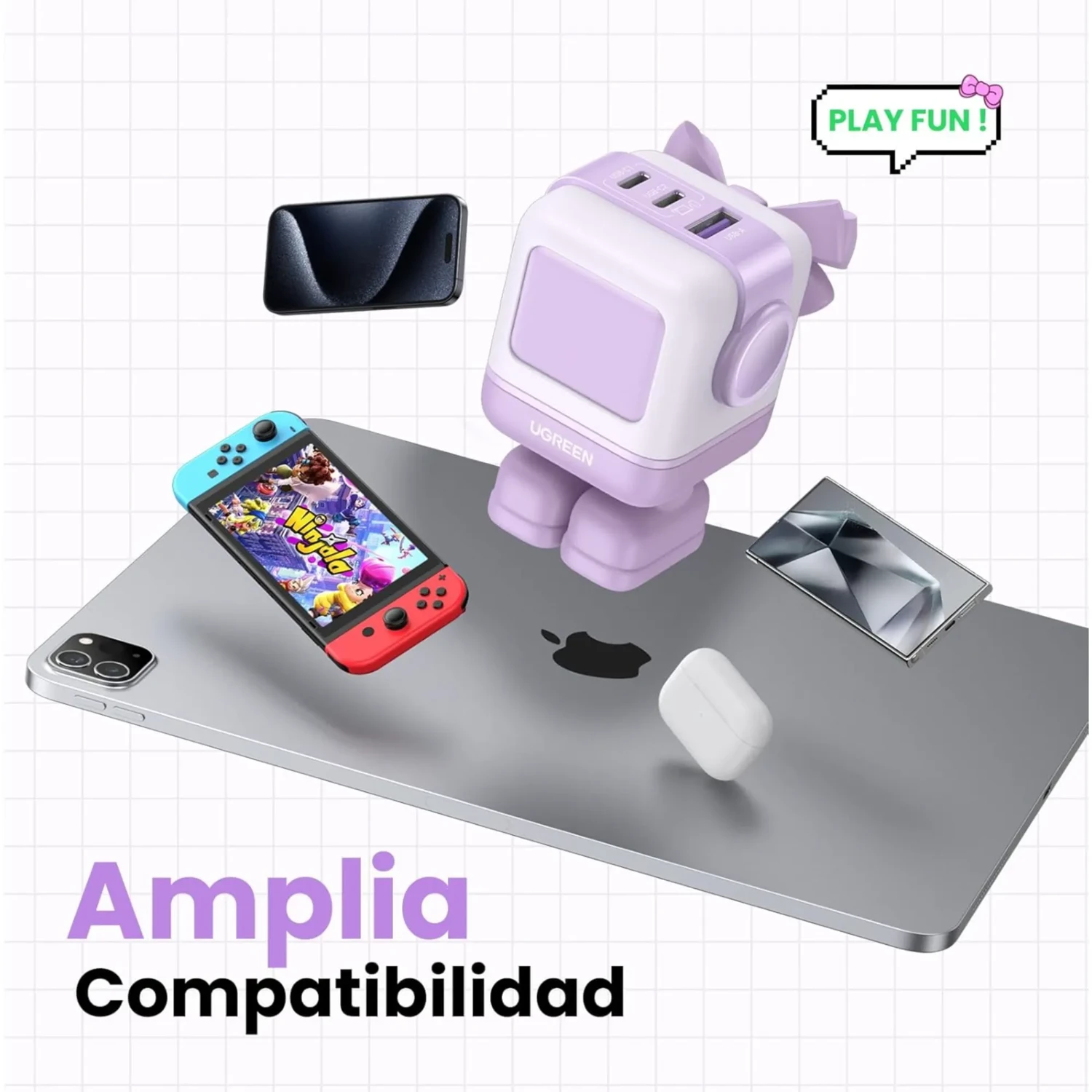 Cargador Robot Gan 65w Purpura — foto 9