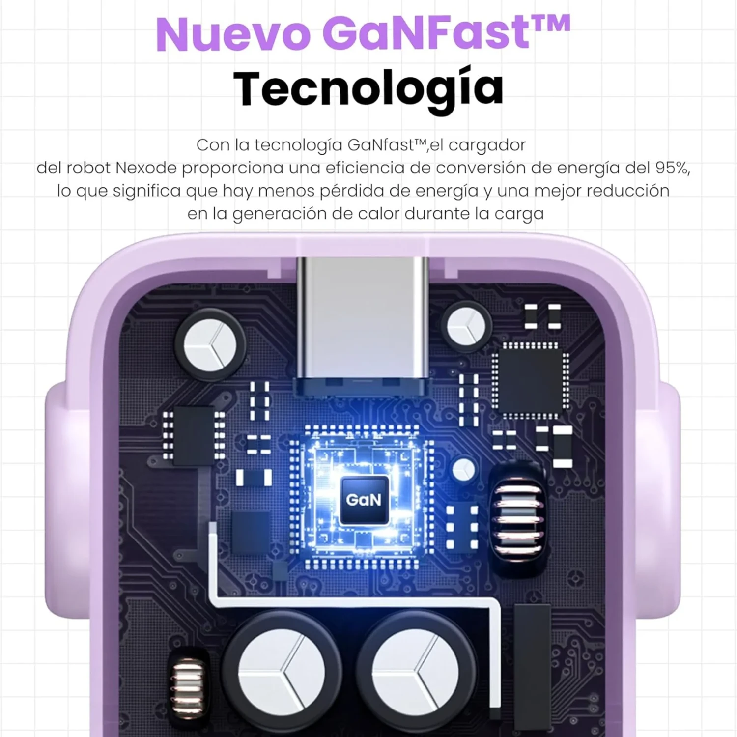 Cargador Robot Gan 65w Purpura — foto 10